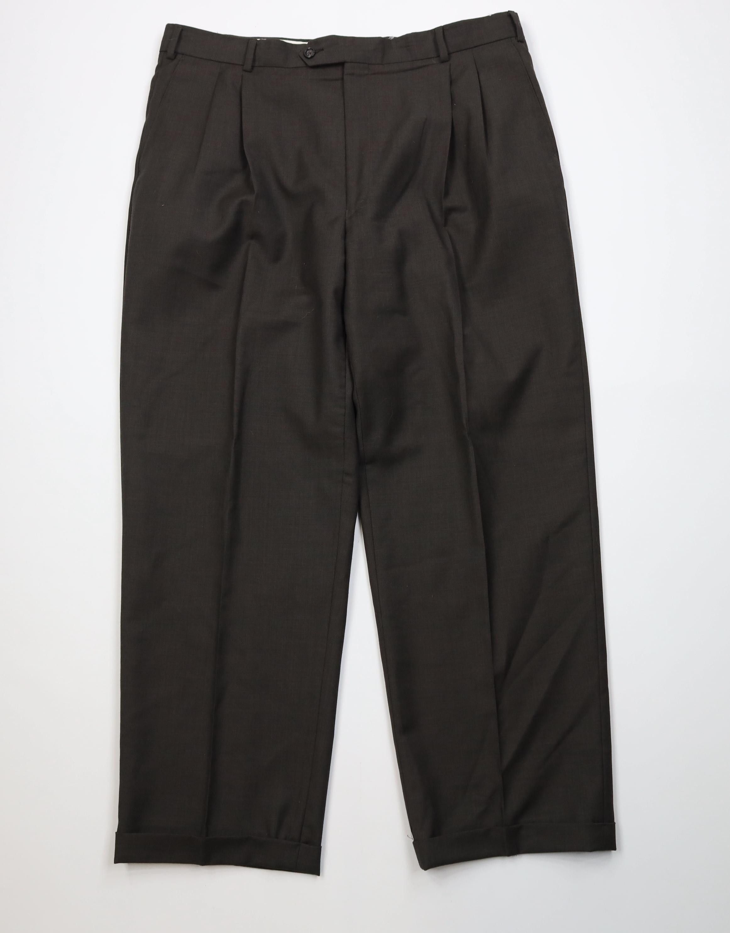 Vintage Vintage 90s Streetwear Wide Leg Chino Pants Heather Brown Size US 38 / EU 54 - 1 Thumbnail