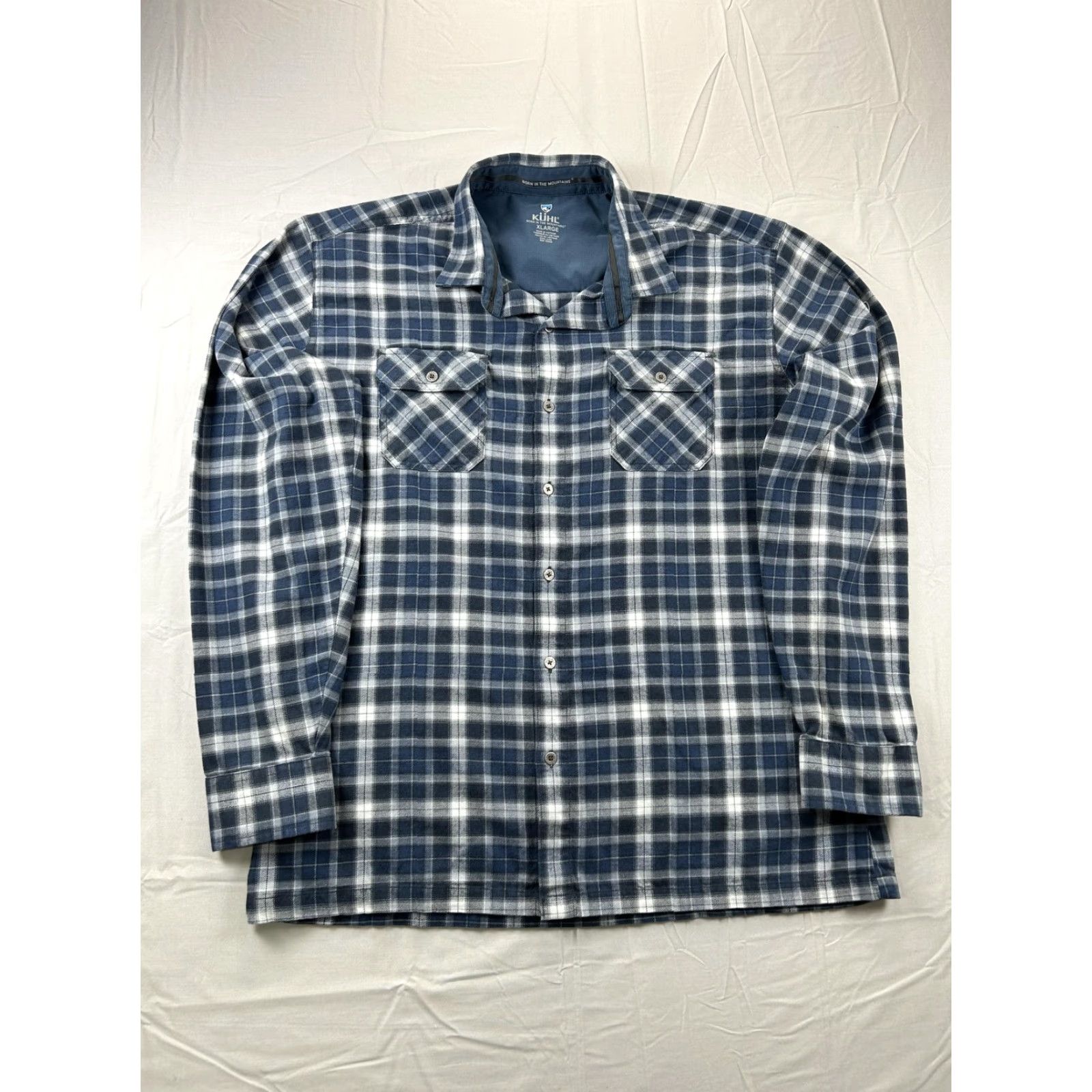 Vintage Kuhl Shirt Mens XL Blue Plaid Flannel Button Front Long Sleeve Pocket Outdoor Size US XL / EU 56 / 4 - 3 Thumbnail