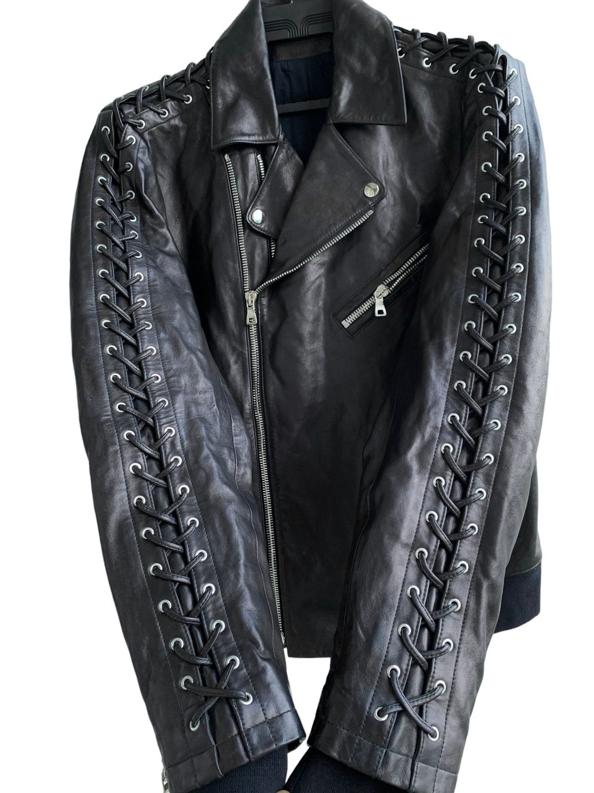 Balmain Balmain Paris Double Collar Biker Lamb Leather Zipper Size US L / EU 52-54 / 3 - 3 Thumbnail