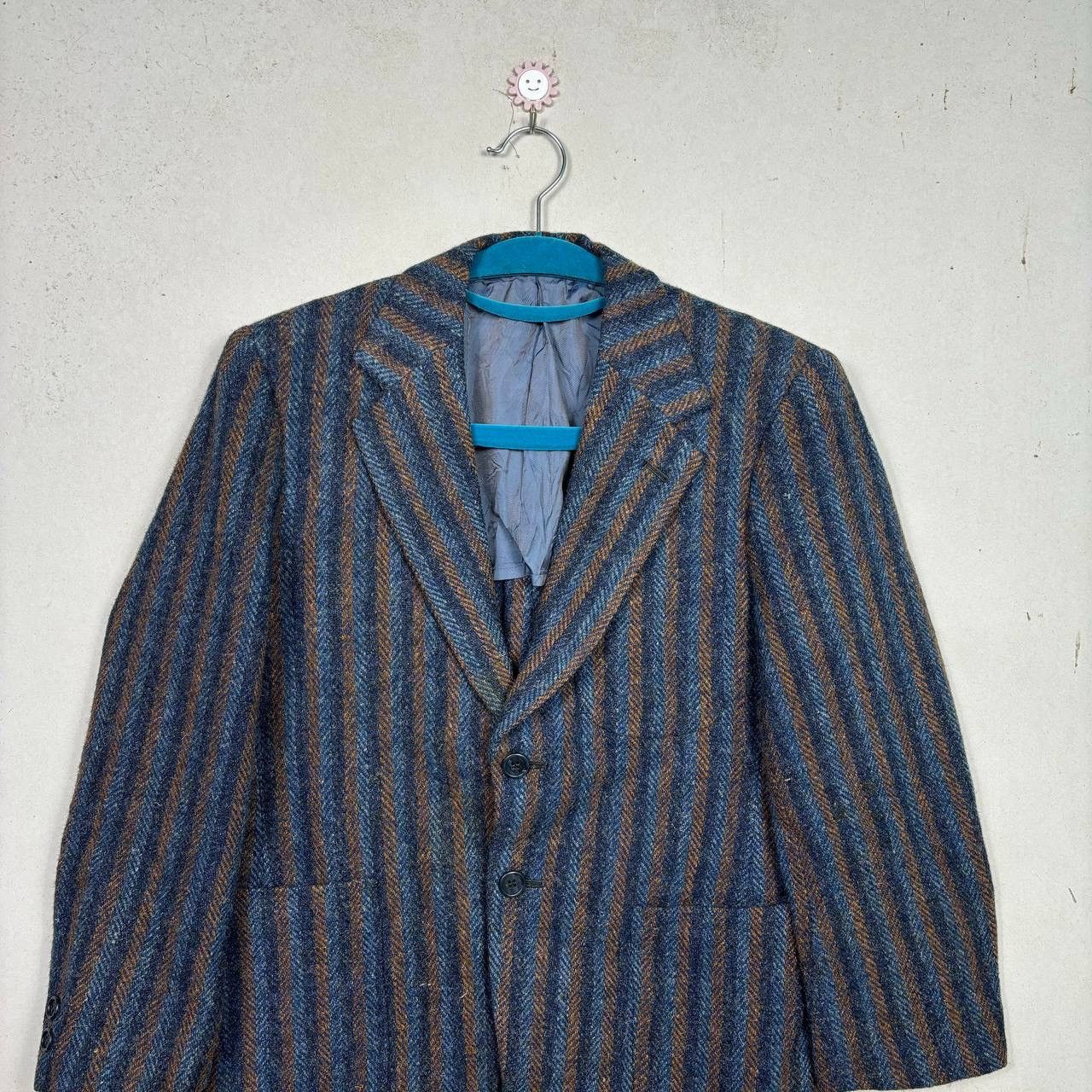 Harris Tweed Vintage Harris Tweed Wool Blazer 80s Herringbone Jacket Size 36R - 3 Thumbnail