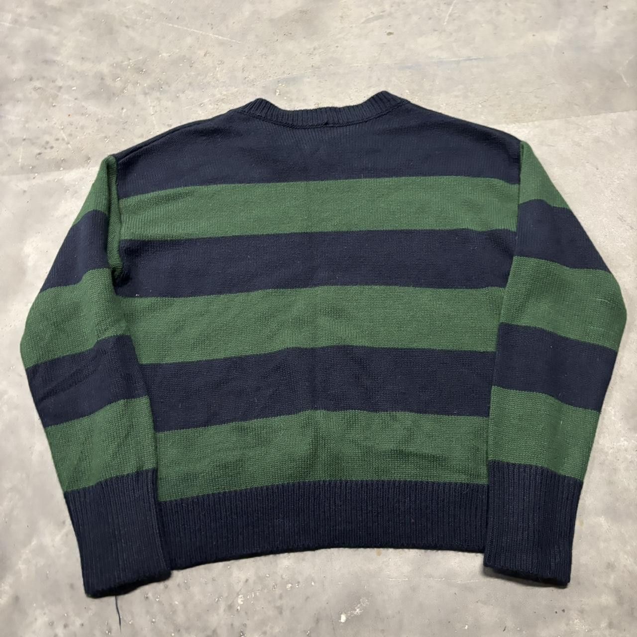Japanese Brand × Vintage Crazy Vintage Y2K/2000s Cute Grunge Green Striped Sweater! Size S / US 4 / IT 40 - 5 Thumbnail