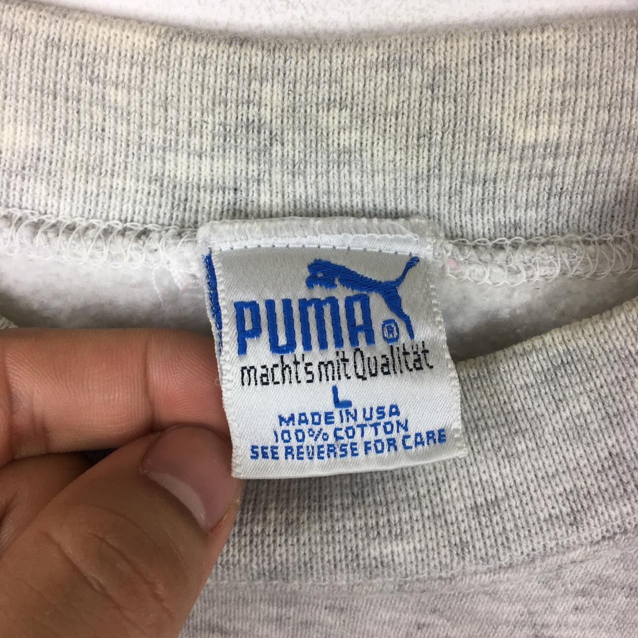 Puma Vintage PUMA Big Logo V Neck Blue Made In Usa Windbreaker Size US L / EU 52-54 / 3 - 4 Thumbnail