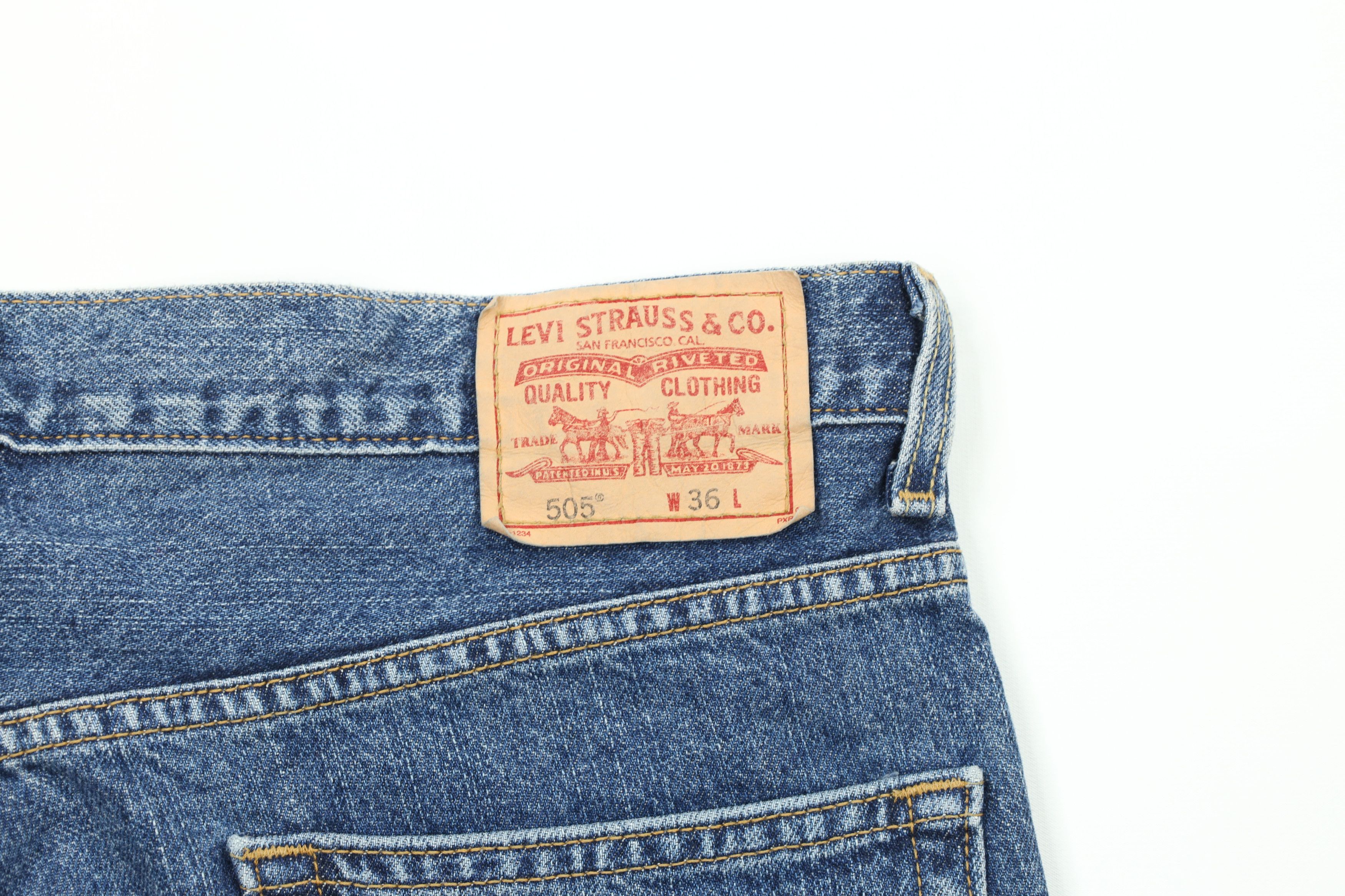 Levi's × Vintage Vintage Y2K Levis 505 Regular Fit Denim Jean Shorts Jorts Size US 36 / EU 52 - 8 Thumbnail
