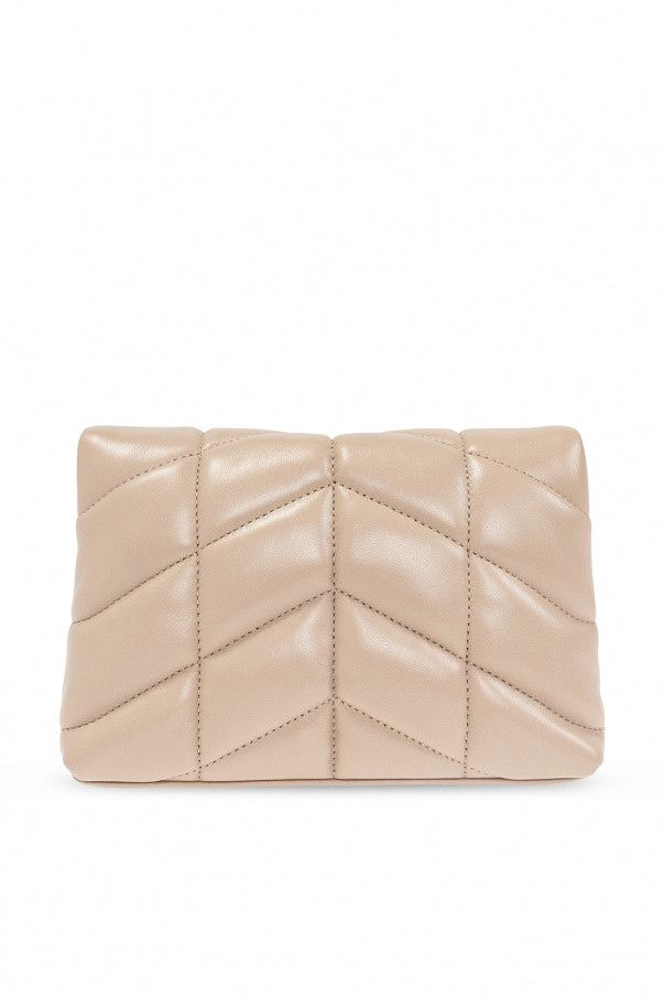 Saint Laurent Paris o1s1wg111024 Size: OS / Puffer Small Pouch in Beige Size ONE SIZE - 3 Thumbnail