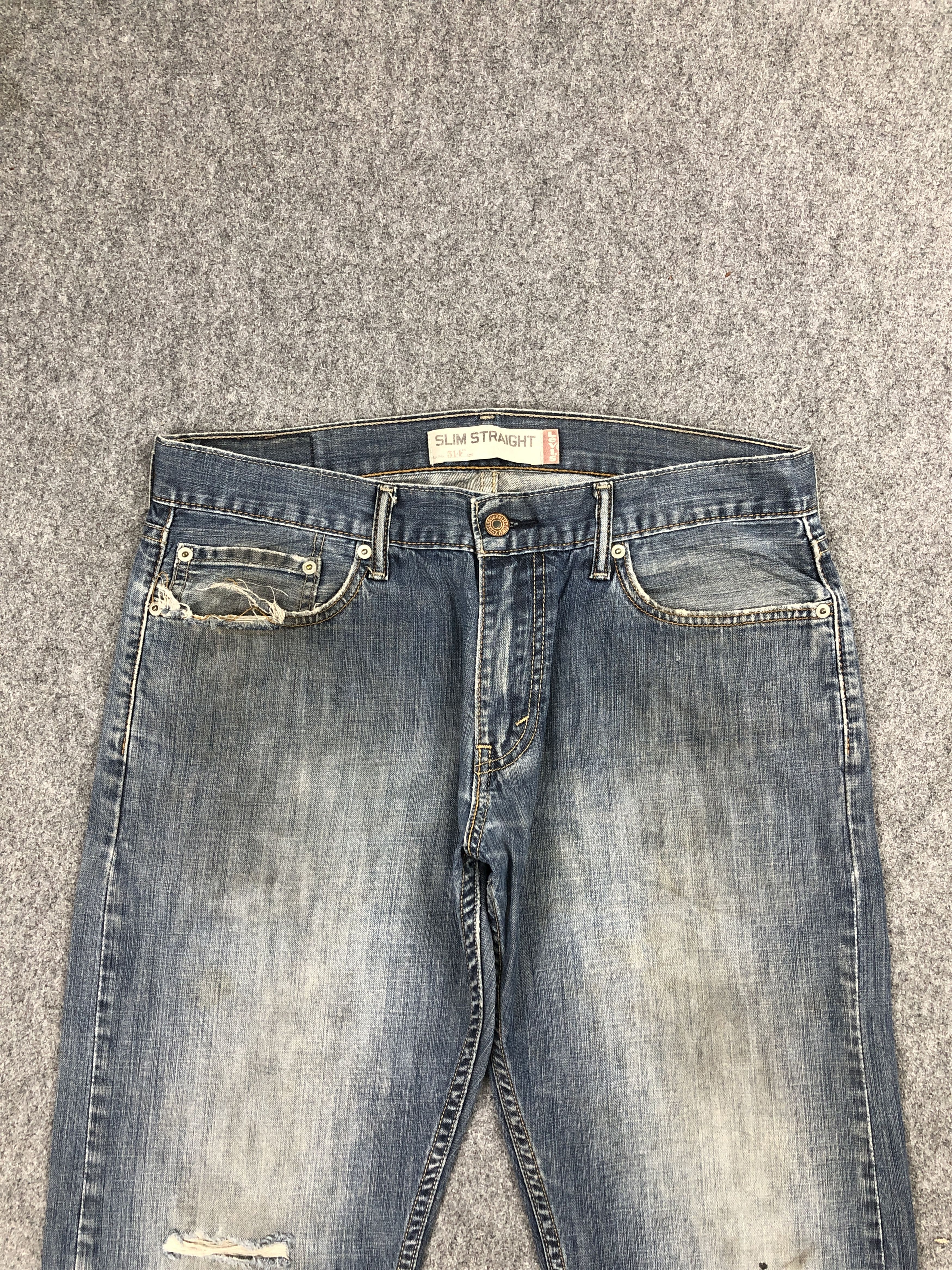 Levi's × Vintage Vintage Dirty Wash Levis 514 Slim Straight Jeans DP2462 Size US 33 - 2 Thumbnail