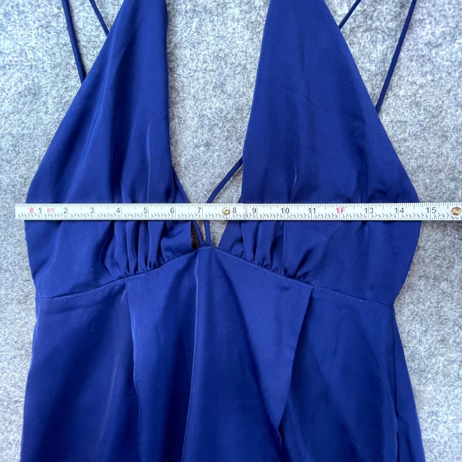 superdown Superdown Luriane Dress Blue Plunge Halter Open Back Sultry Size M / US 6-8 / IT 42-44 - 5 Thumbnail