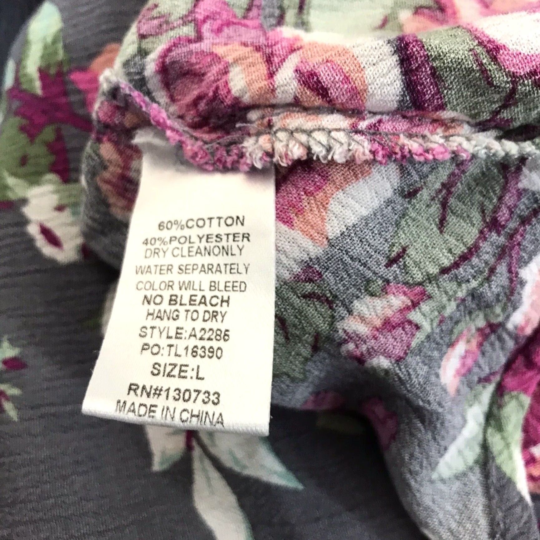 Vintage UMGEE Women's Floral A-Line Dress Sleeveless Keyhole Neck Casual Summer L Gray Multi Size L / US 10 / IT 46 - 4 Thumbnail