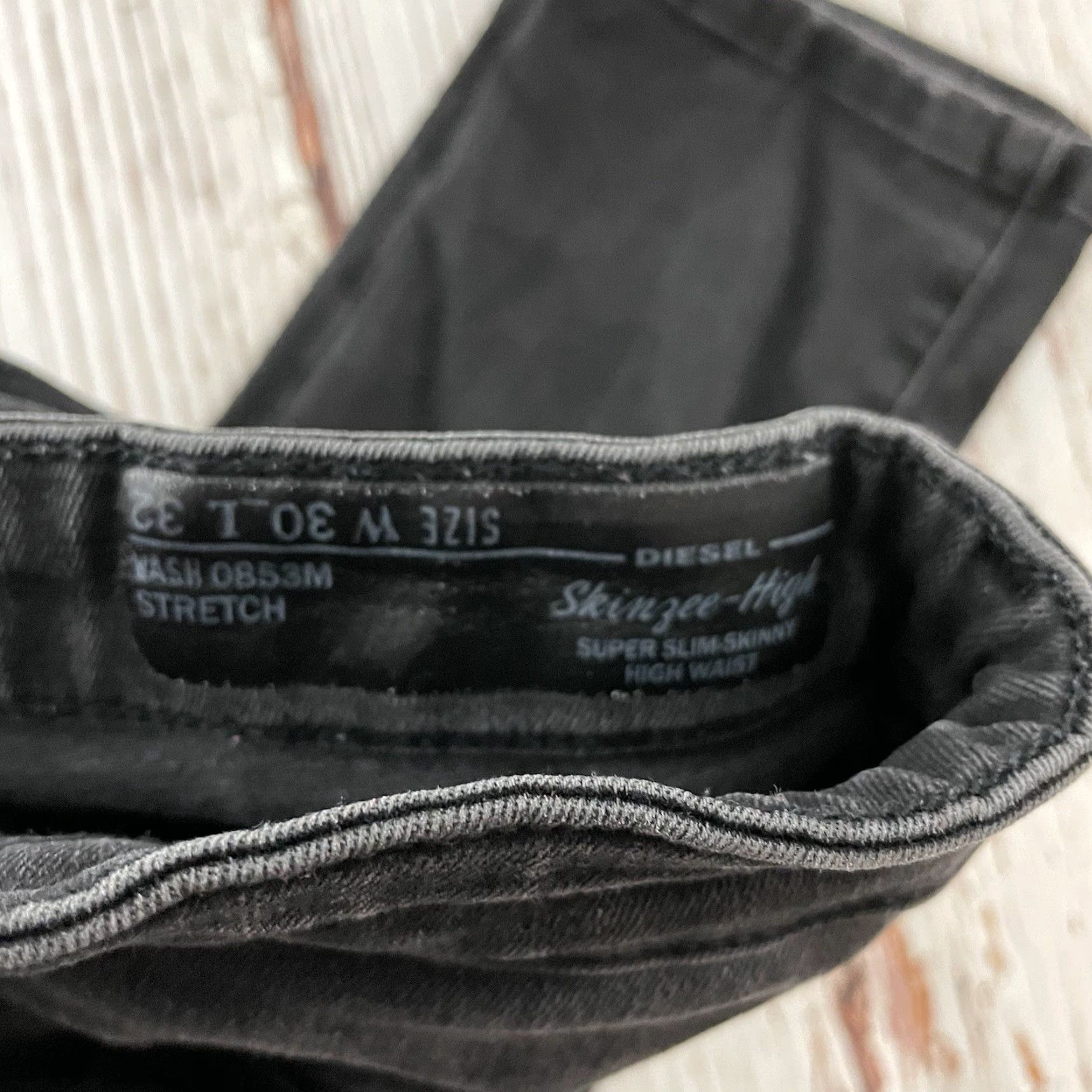 Diesel VINTAGE Diesel Skinzee High Denim Black Wash Distressed Skinny Jeans Women's 30 Size 30" / US 8 / IT 44 - 4 Thumbnail