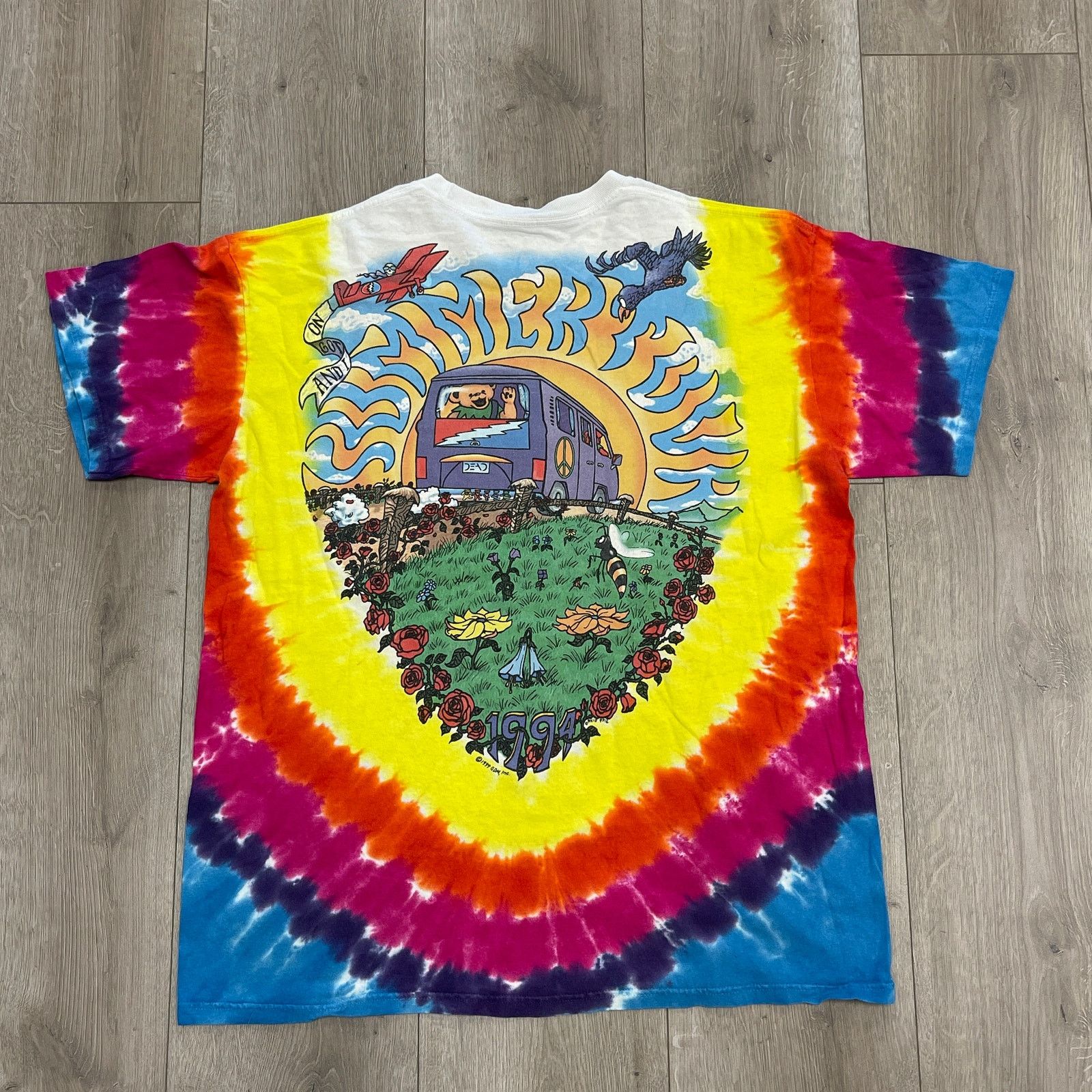 Vintage Liquid Blue Grateful Dead Summer Tour tie-dye Tee size Large Size US L / EU 52-54 / 3 - 6 Thumbnail