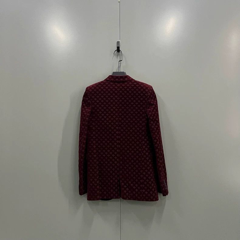 Saint Laurent Paris Saint Laurent Paris Burgundy velvet blazer 2505-Nextarrow Size XXS / US 00 / IT 34 - 2 Thumbnail