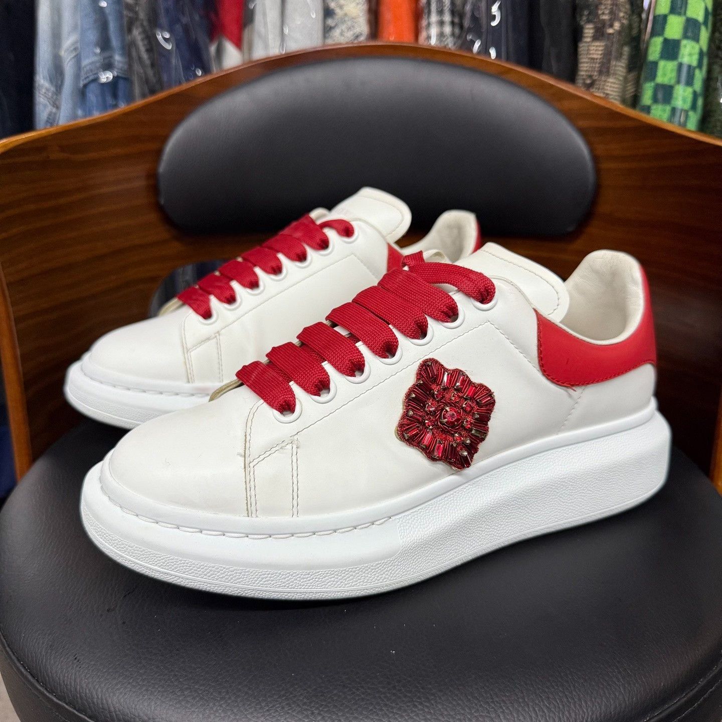 Alexander McQueen Limited Red Lowtop Sneakers 7.5 Men Size US 7.5 / EU 40-41 - 1 Thumbnail