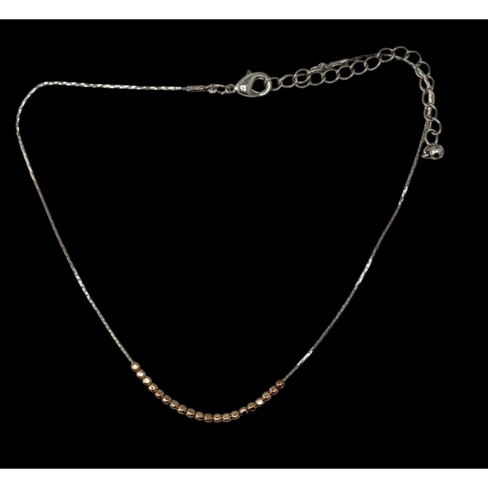 Other Minimalist Modern Gold Tone Bead & Silver Tone Chain Choker Size ONE SIZE - 3 Thumbnail