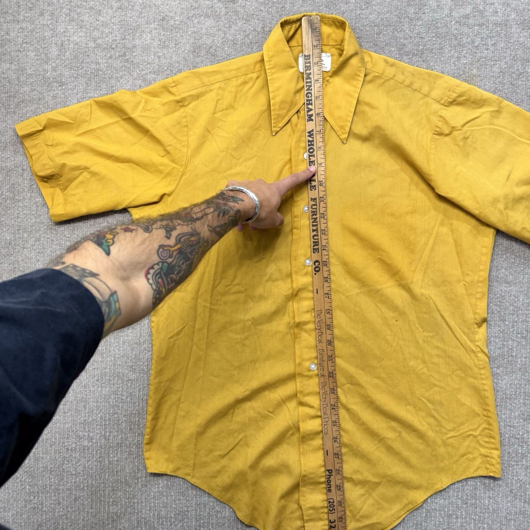 Arrow VINTAGE Arrow Kent Collection Shirt Mens L Button Up 50s Distressed Yellow Size US L / EU 52-54 / 3 - 7 Thumbnail