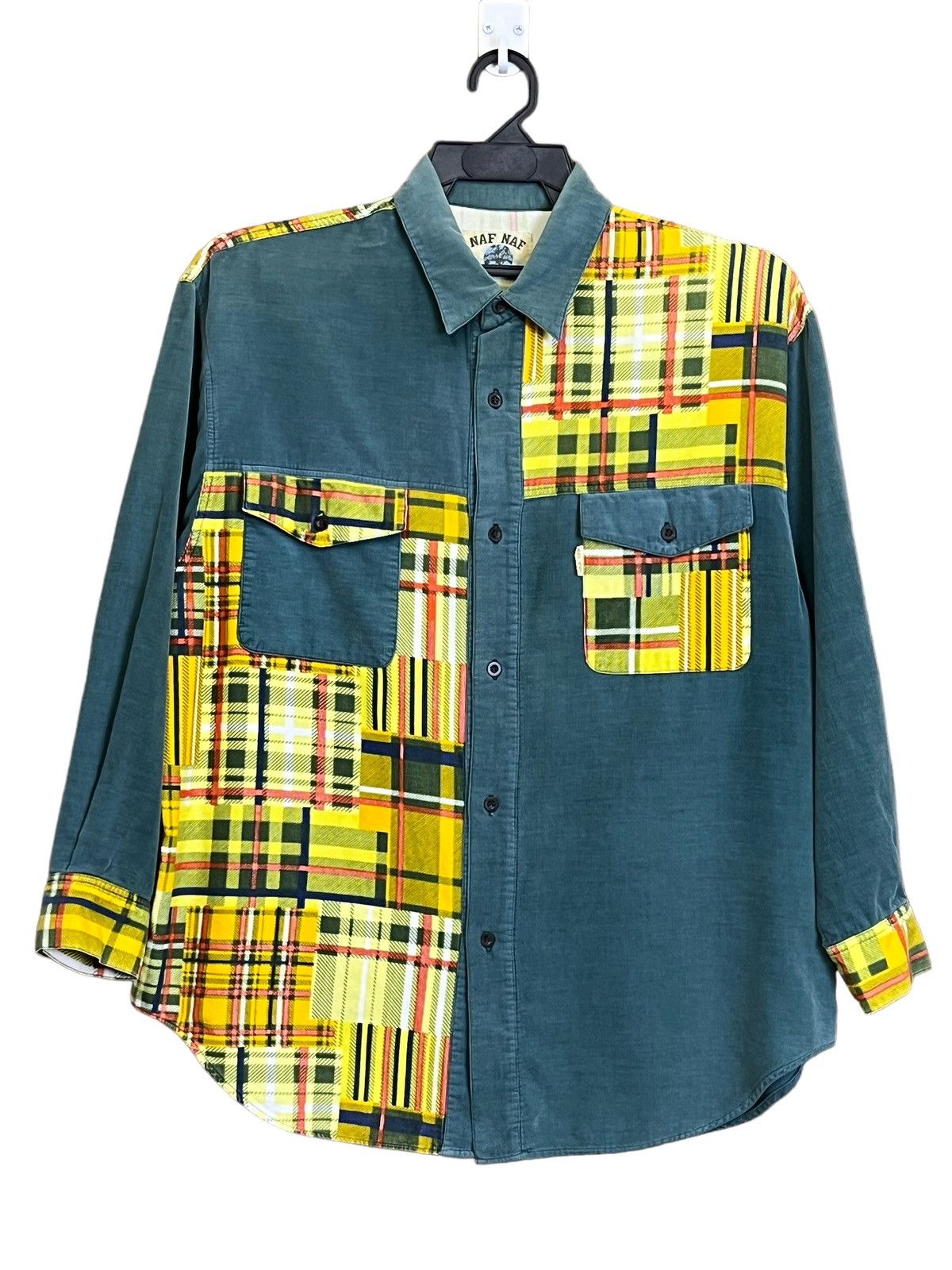 Issey Miyake JAPANESE BRAND NAF NAF CORDUROY PATCHWORK BUTTON UPS SHIRT Size US L / EU 52-54 / 3 - 1 Thumbnail