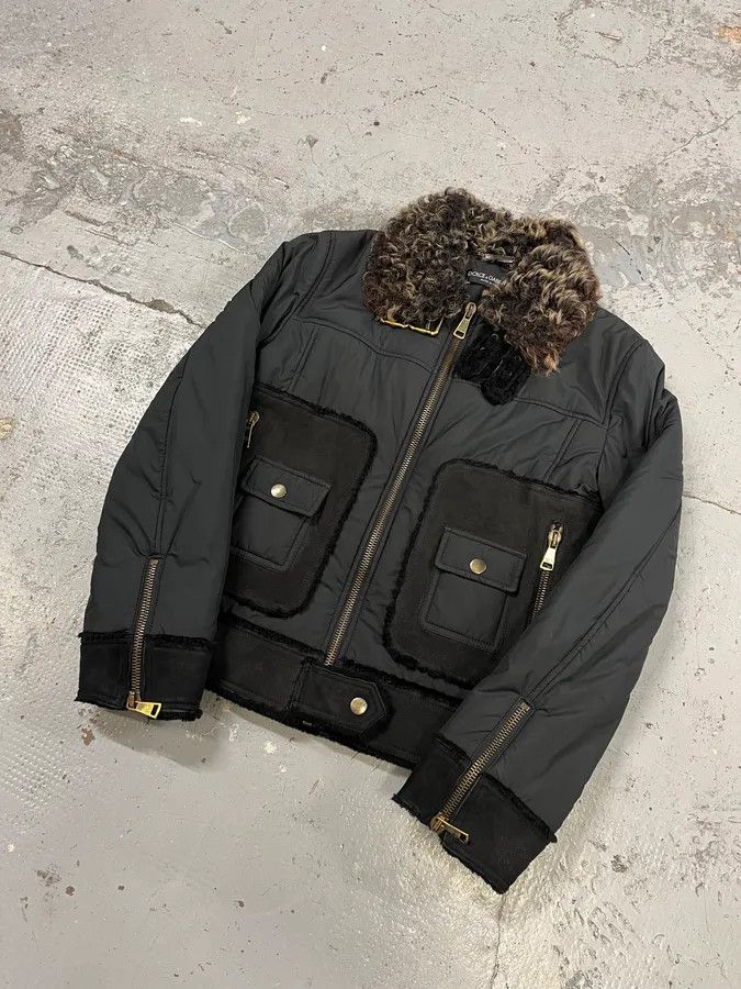 Dolce & Gabbana 2000s Dolce & Gabbana Hybrid Nylon Suede Black Jacket Size US XS / EU 42 / 0 - 4 Thumbnail