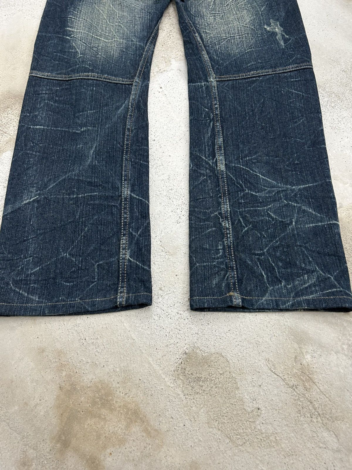 Le Grande Bleu (L.G.B.) Vintage Dominate Double Waist Jeans Clawn Marks Washed Size US 34 / EU 50 - 8 Thumbnail