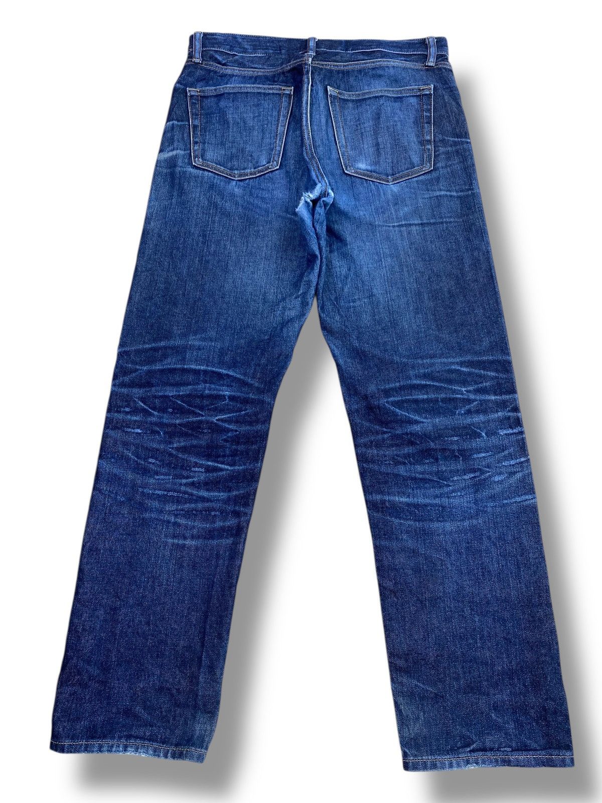Uniqlo Uniqlo X Selvedge Whiskers Faded Wash Style Straight Jeans Size US 33 - 3 Thumbnail