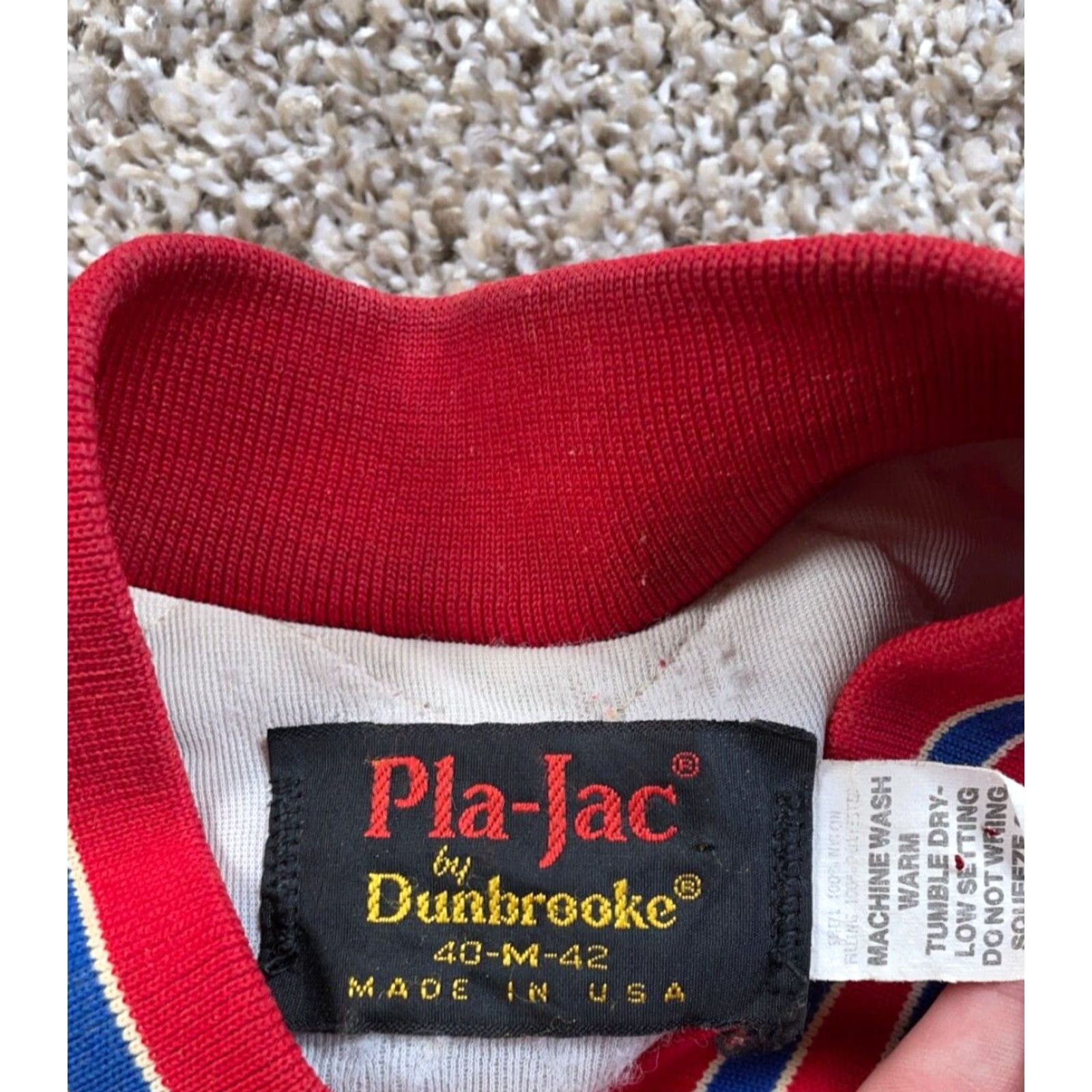 Dunbrooke VTG Dunbrooke Michigan Construction Company Satin Jacket Medium Red Bomber Jacket Satin Vintage Red Dunbrooke Jacket Size US M / EU 48-50 / 2 - 4 Thumbnail