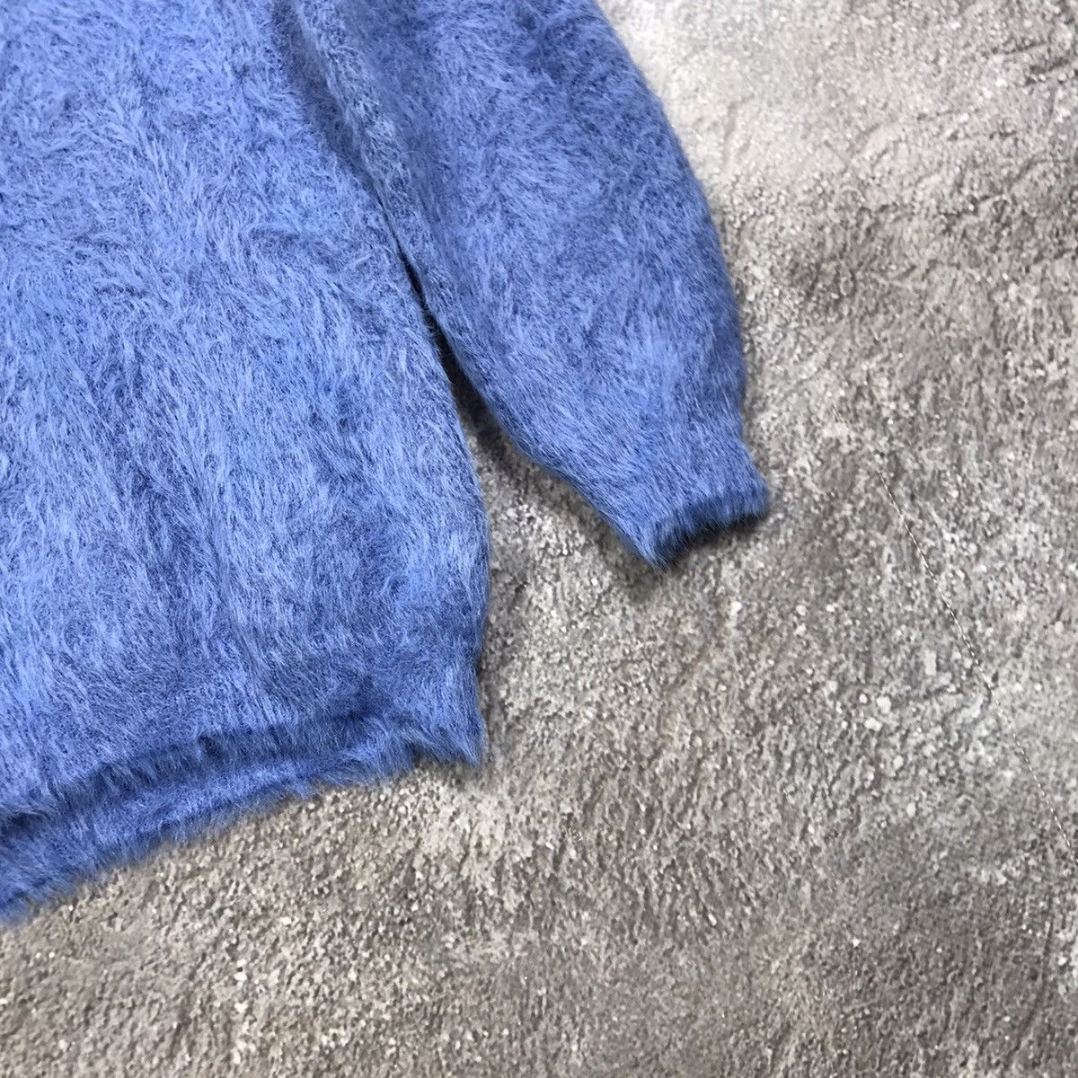 Vintage Vintage 90s Oversized Mohair Knit Sweater Grunge Blue Logo S Size S / US 4 / IT 40 - 5 Thumbnail