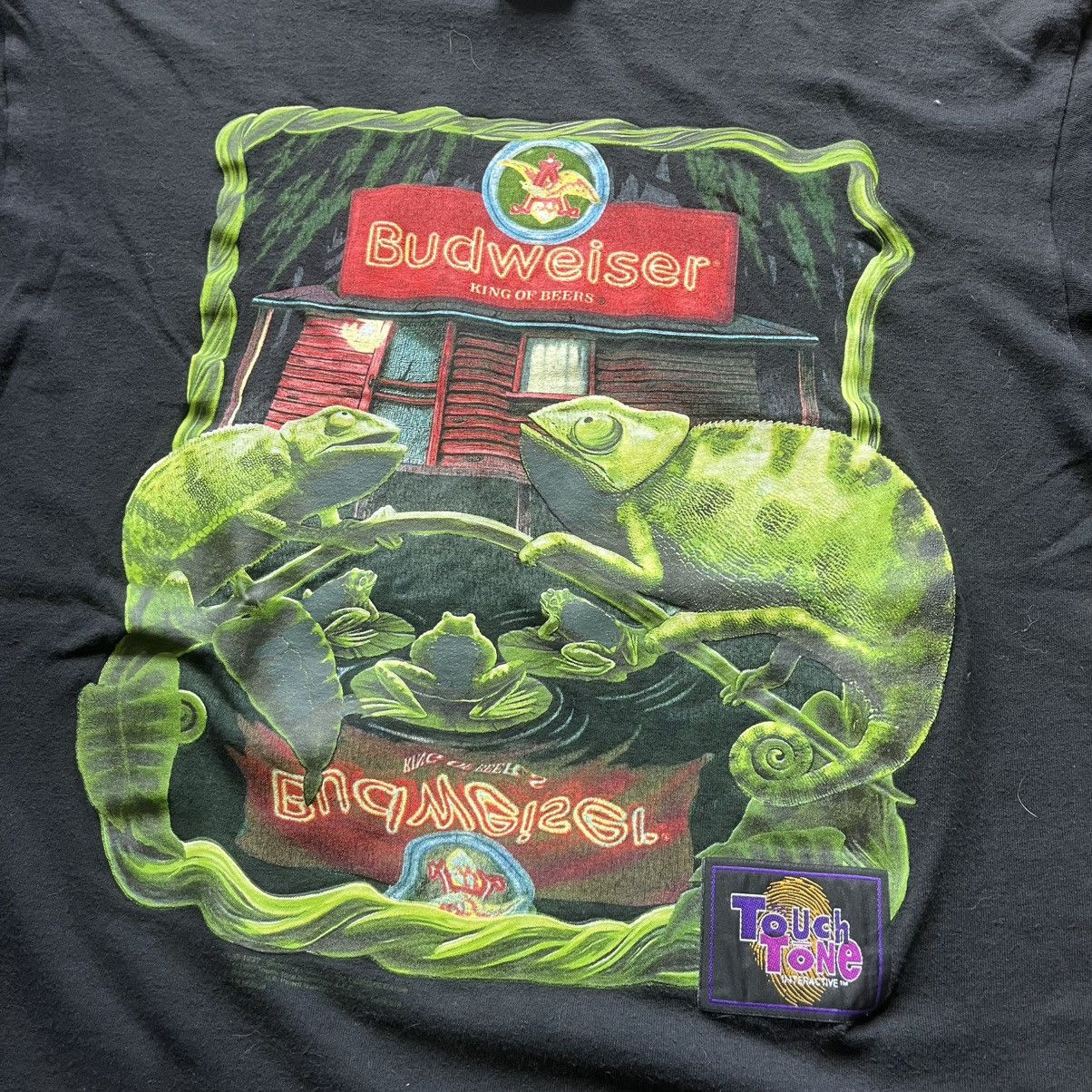 Vintage 1997 Vintage Budweiser Chameleon Touch Tone Graphic Tee Size US L / EU 52-54 / 3 - 2 Thumbnail