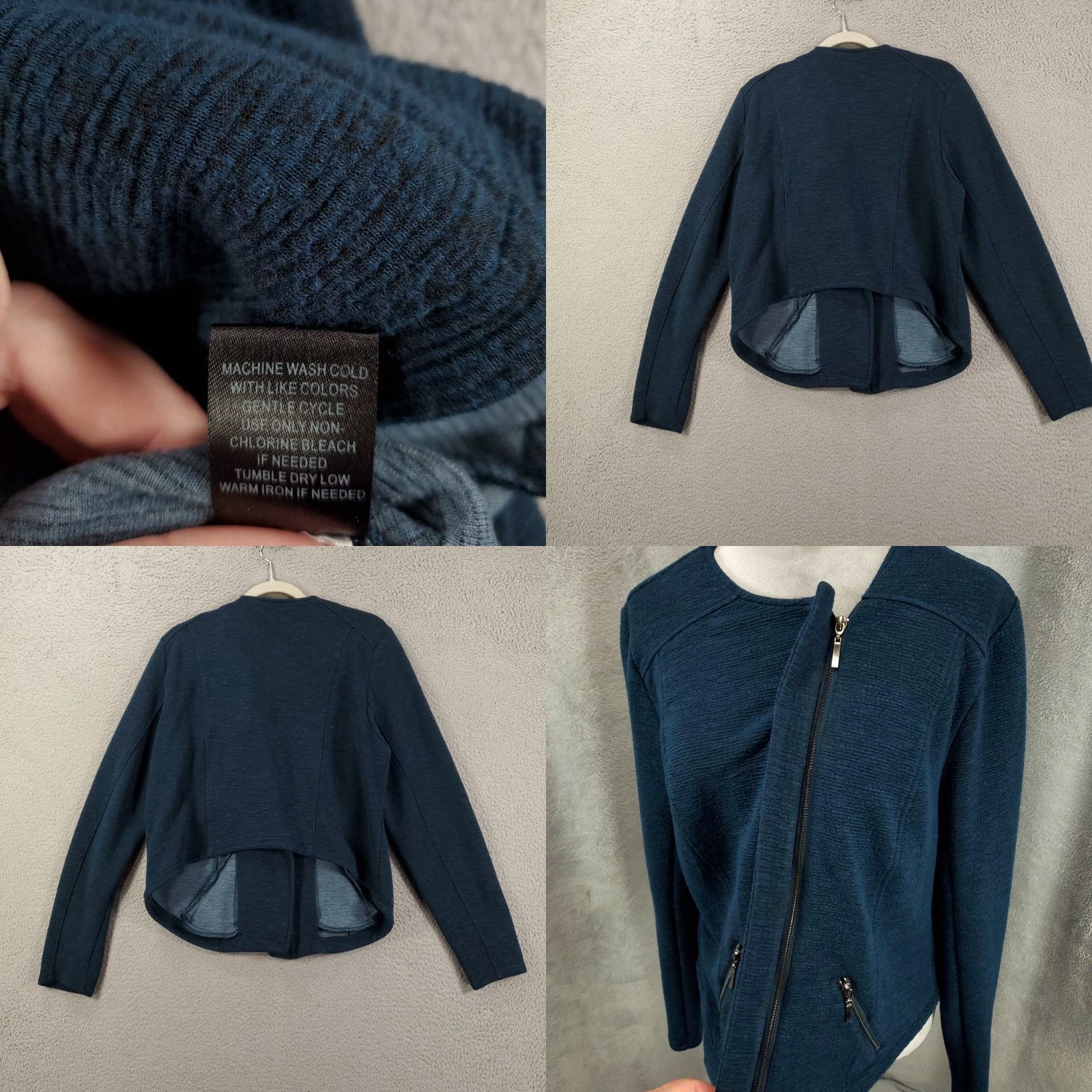 Torrid TORRID Plus Size 1X Blue Moto Jacket Women's Asymmetric Full Zip Stretch Pocket Classic Size XL / US 12-14 / IT 48-50 - 8 Thumbnail