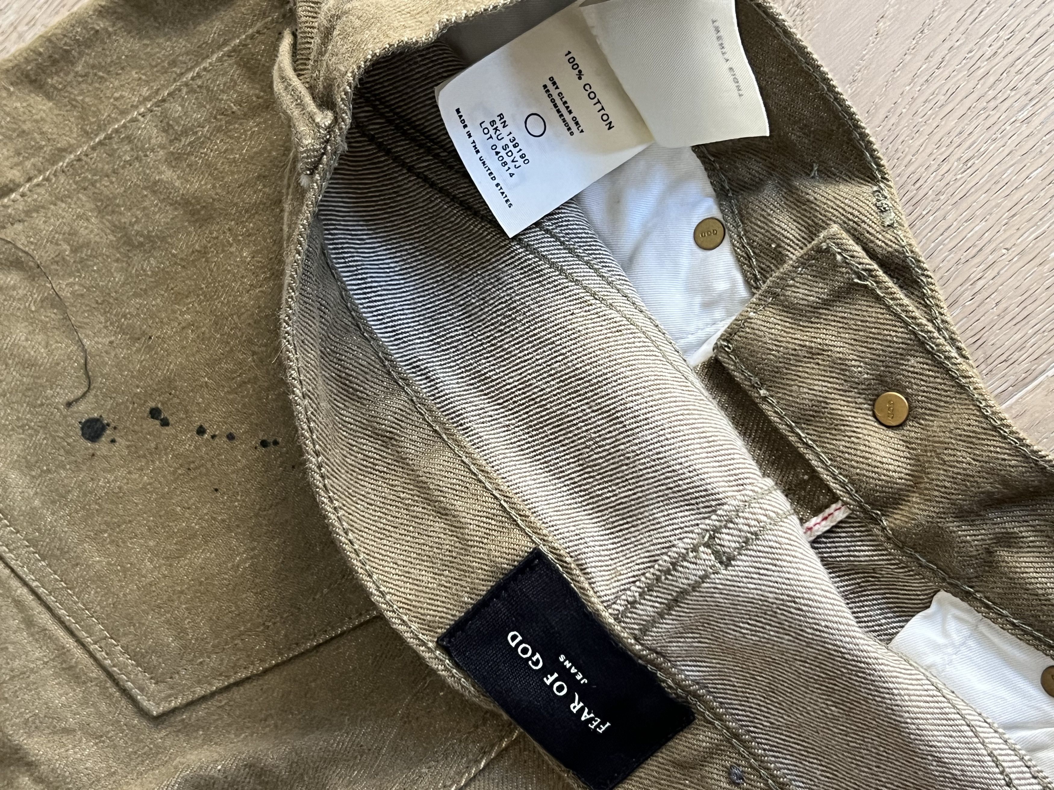 Fear of God $895 FEAR OF GOD 5TH SLIM SELVEDGE VINTAGE GOLD DENIM JEANS Size US 32 / EU 48 - 6 Thumbnail