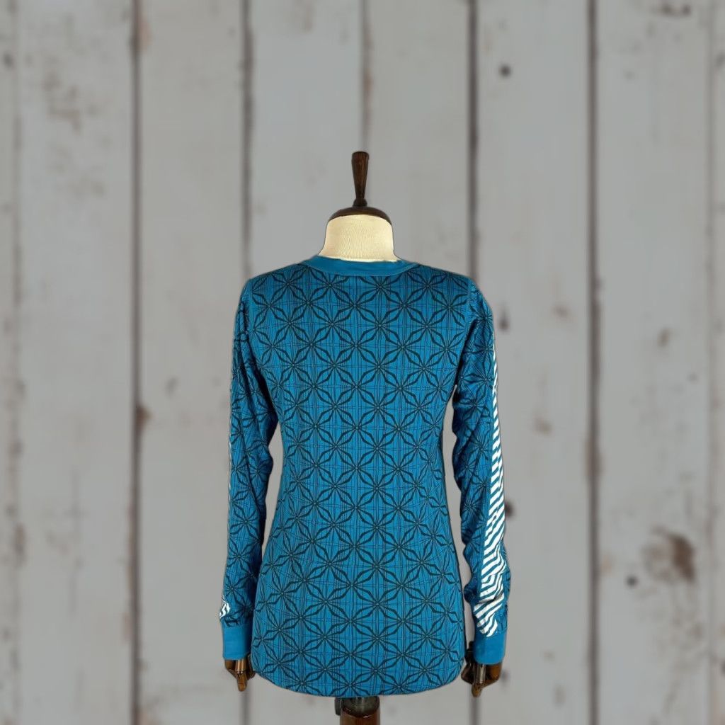 Helly Hansen Helly Hansen Womens Fleece Sweatshirt Geometric Pattern Blue Crew Neck L Regular Adults Menus?? Size L / US 10 / IT 46 - 1 Thumbnail