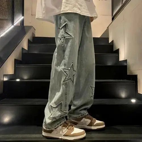 Japanese Brand × Jean Star Embroidery Straight Casual Men Jeans Size US 32 / EU 48 - 4 Thumbnail