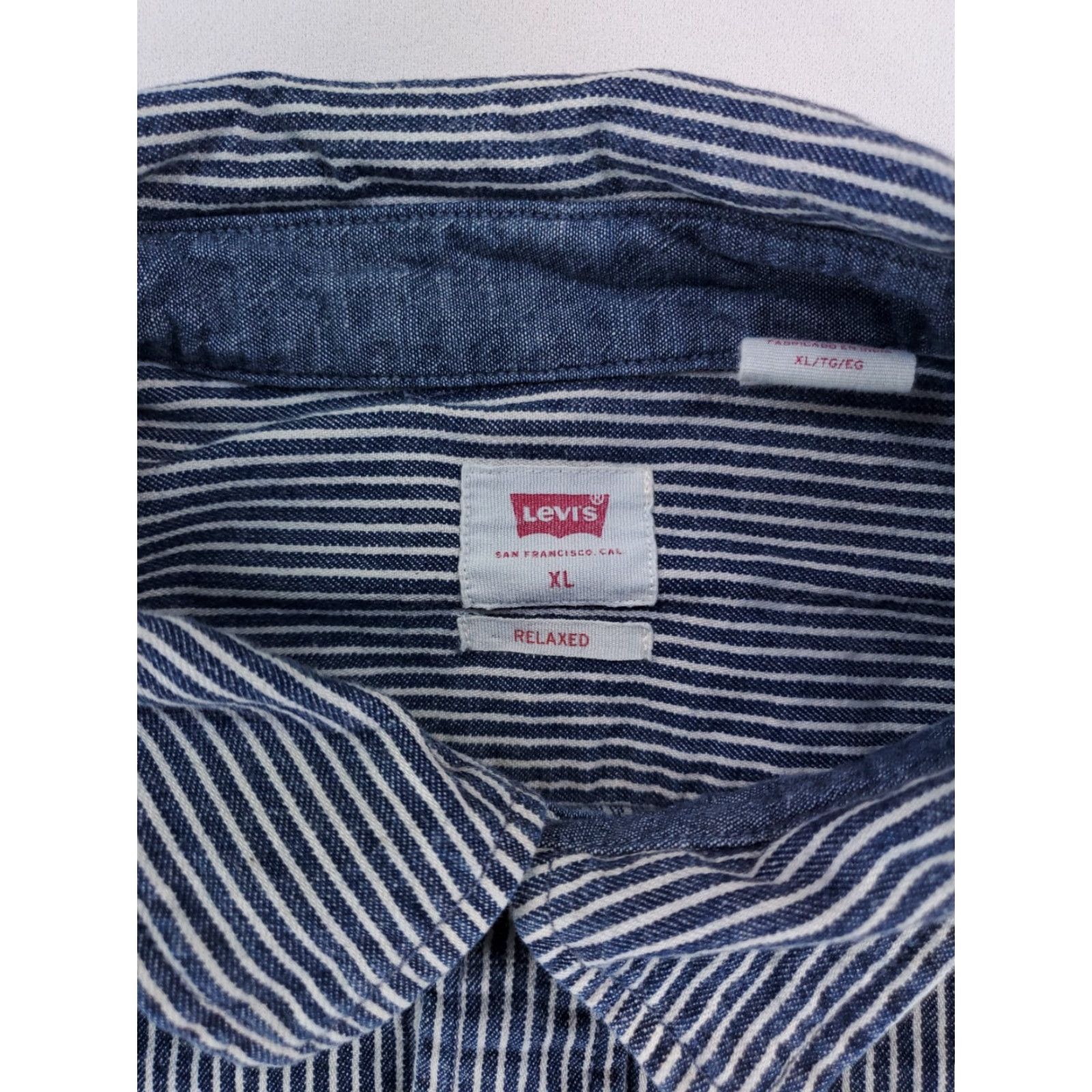 Levi's **Levi's XL Blue Denim Striped Button Up Workwear Mens** User: Levi's XL Blue Denim Striped Button Up Workwear Mens Size US XL / EU 56 / 4 - 3 Thumbnail