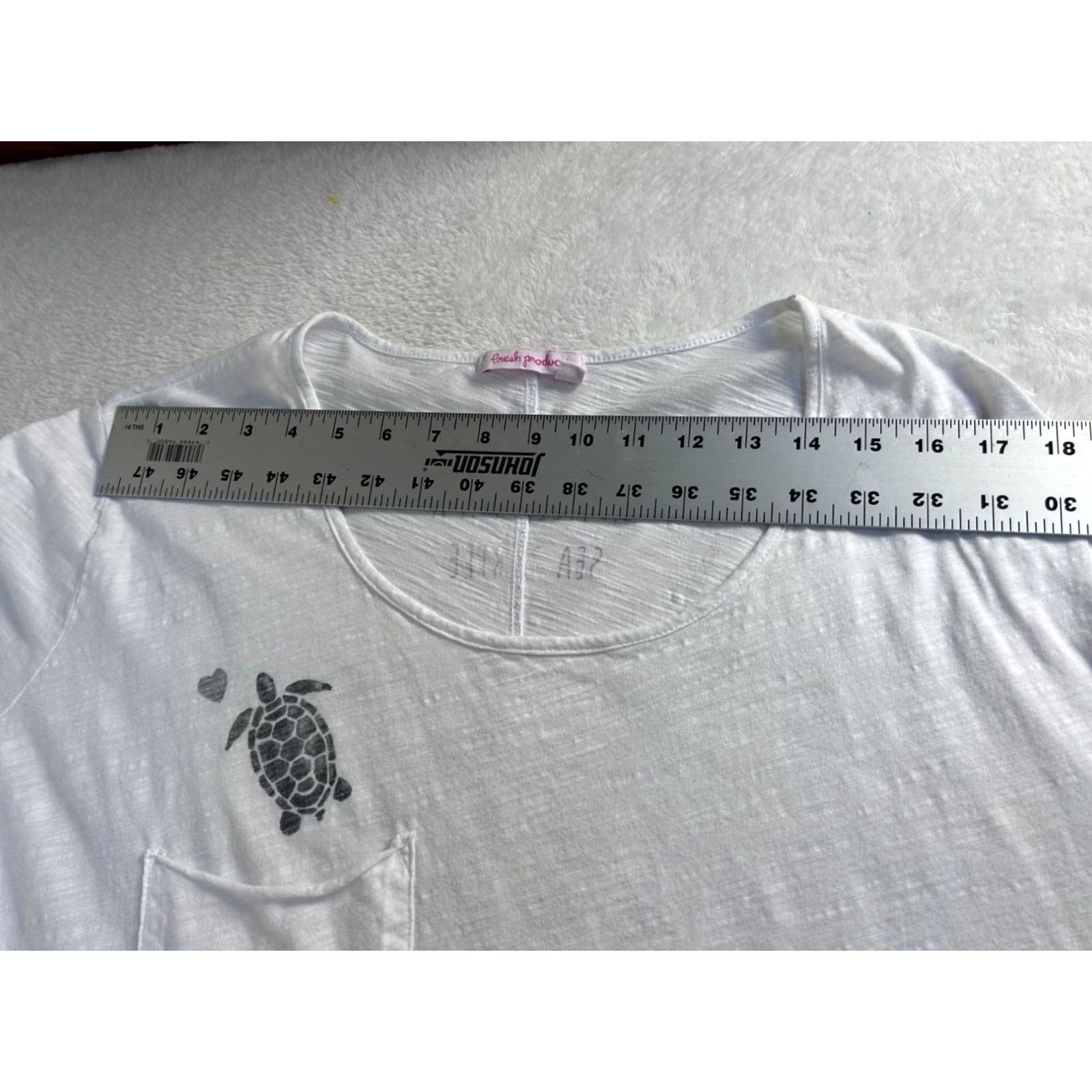 Vintage Fresh Produce Women’s White Graphic Tee “Advice From A Sea Turtle” 3/4 Sleeve T-Shirt One Size White Size ONE SIZE - 7 Thumbnail
