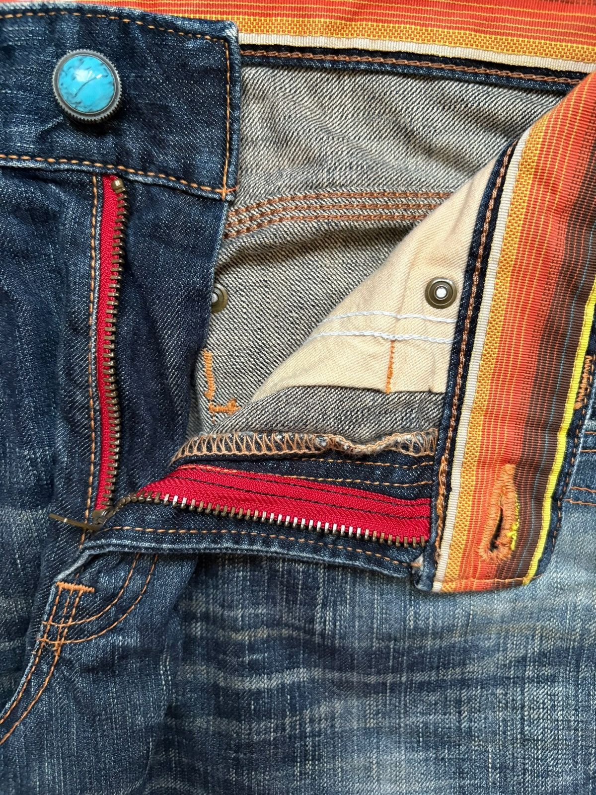 Edwin × Japanese Brand Vintage Japanese Edwin Bleach Mud Wash Bootcut Flare Jeans Size US 33 - 9 Thumbnail