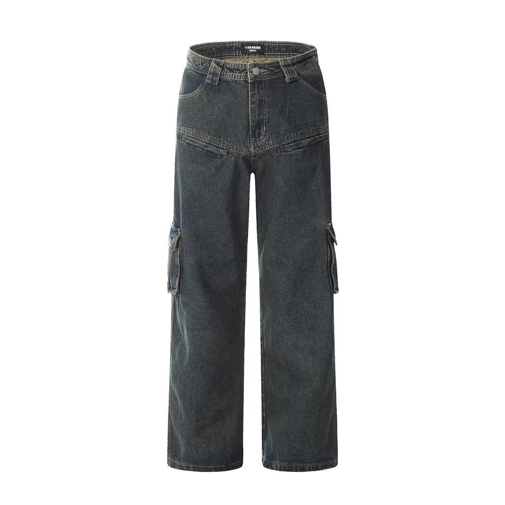 Japanese Brand × Jean Men's Multi-Pocket Washed Distressed Cargo Jeans Size US 32 / EU 48 - 1 Thumbnail