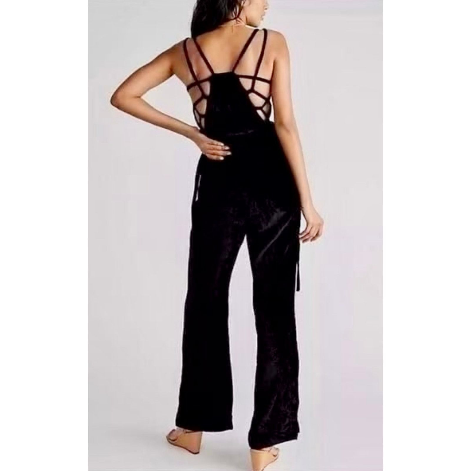 Free People Free People 90s Forever Overalls Crushed Velvet Black size M Size 30" / US 8 / IT 44 - 12 Thumbnail
