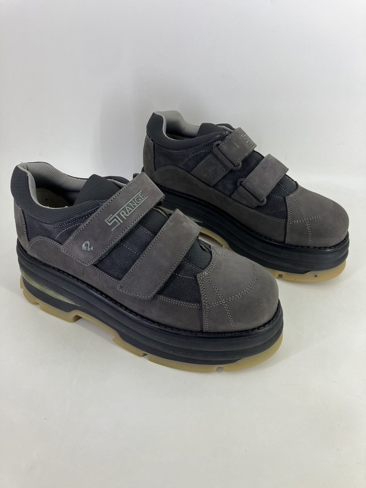 Vintage Strange ? genuine leather chunky platform 90s00s shoes Size US 11 / EU 44 - 2 Thumbnail