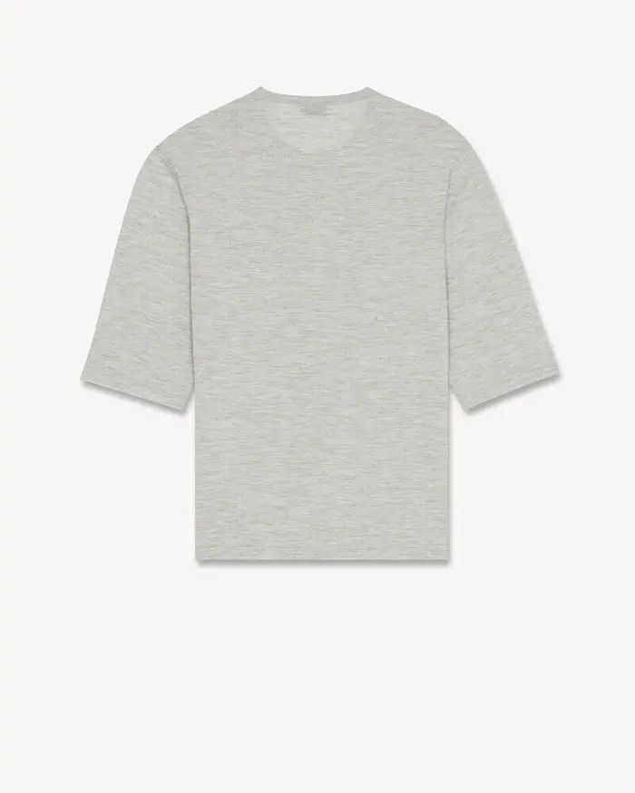 Saint Laurent Paris o1bcso1str1124 Top in Cashmere Wool in And Silk in Grey Size US XL / EU 56 / 4 - 2 Thumbnail