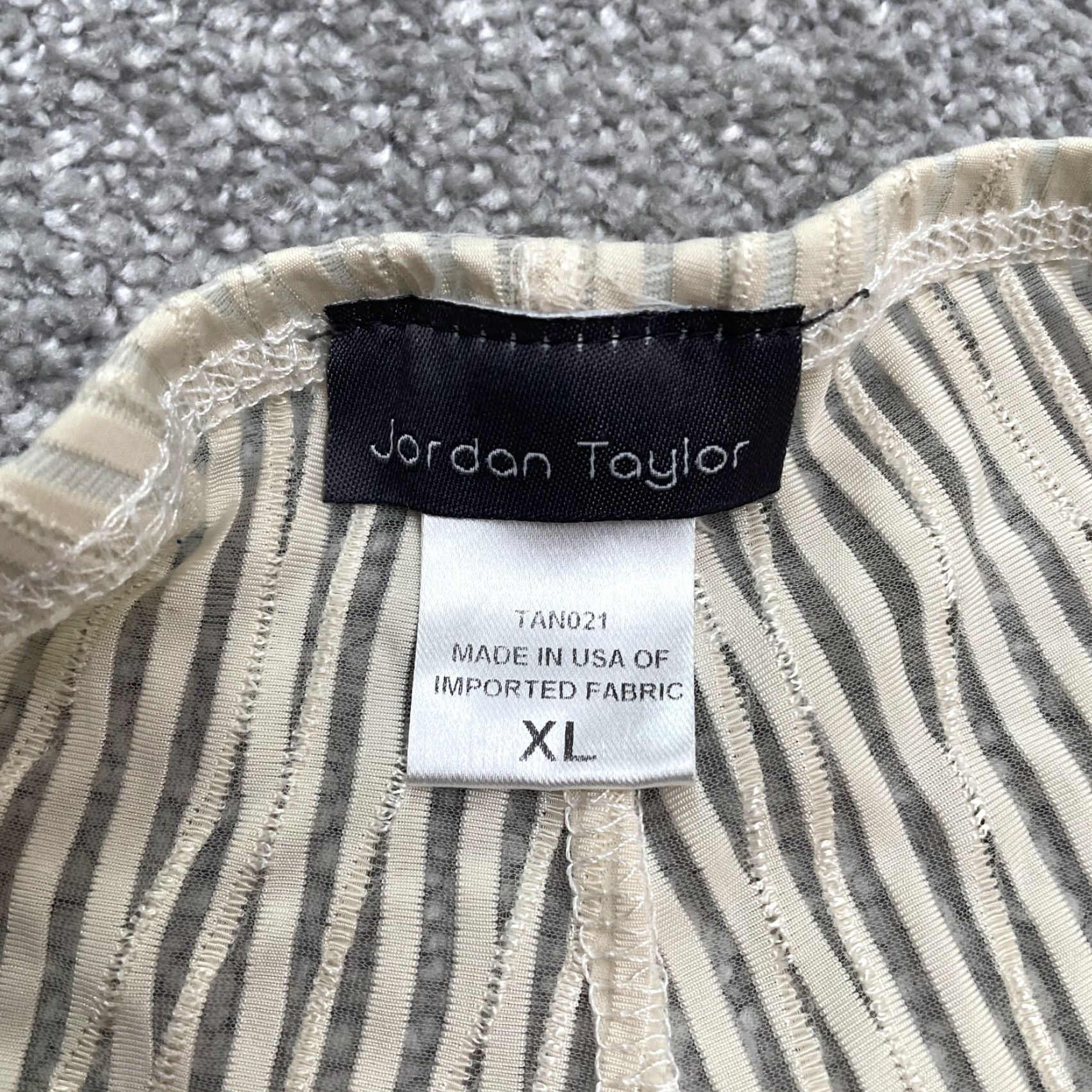Vintage Jordan Taylor Women's XL Ivory Striped Sheer Cover Up Wide Leg Pants Beach Lightweight Size 40" / US 18 - 5 Thumbnail