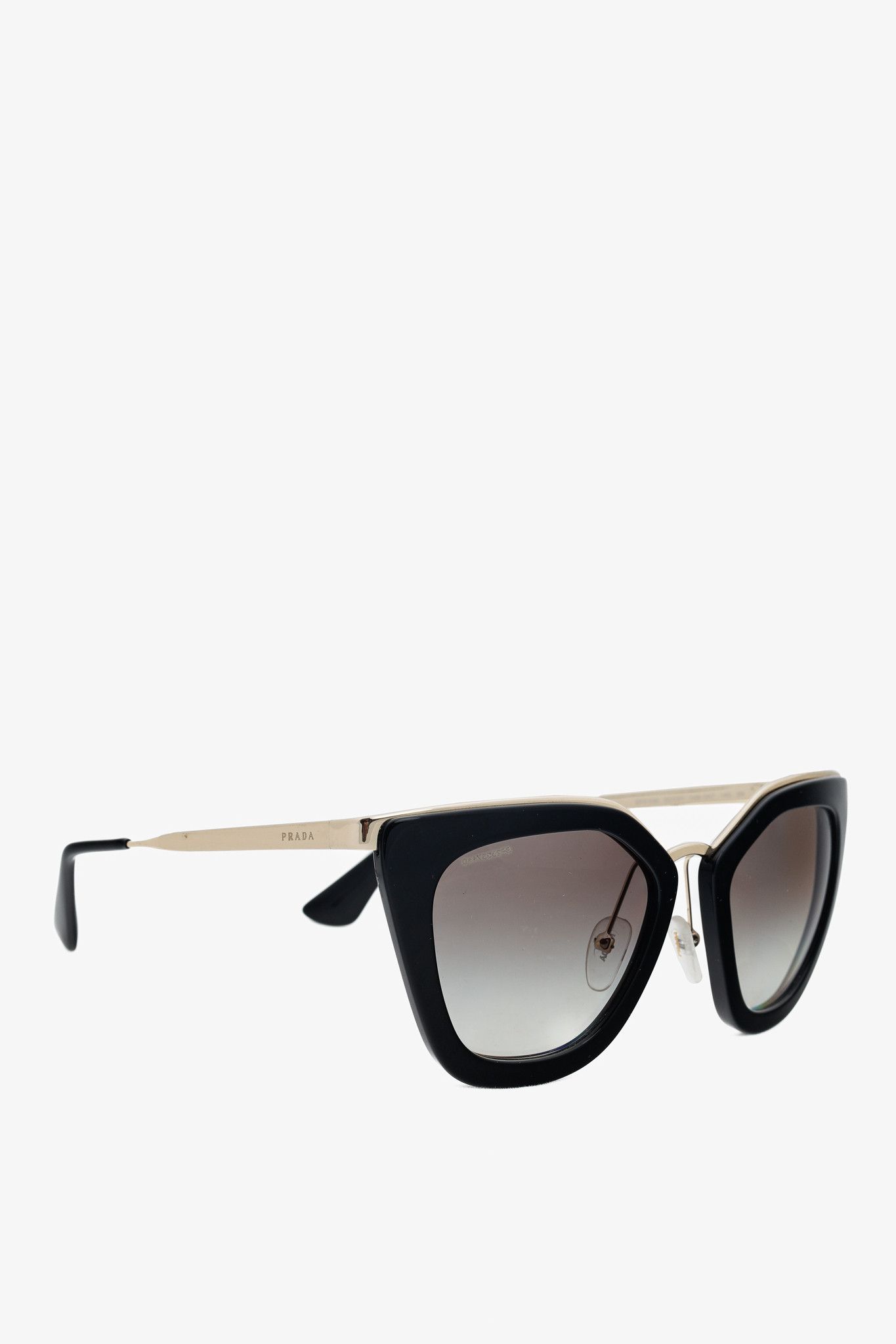 Prada Prada SPR53S Black & Gold-Tone Cat-Eye Sunglasses Size ONE SIZE - 1 Thumbnail