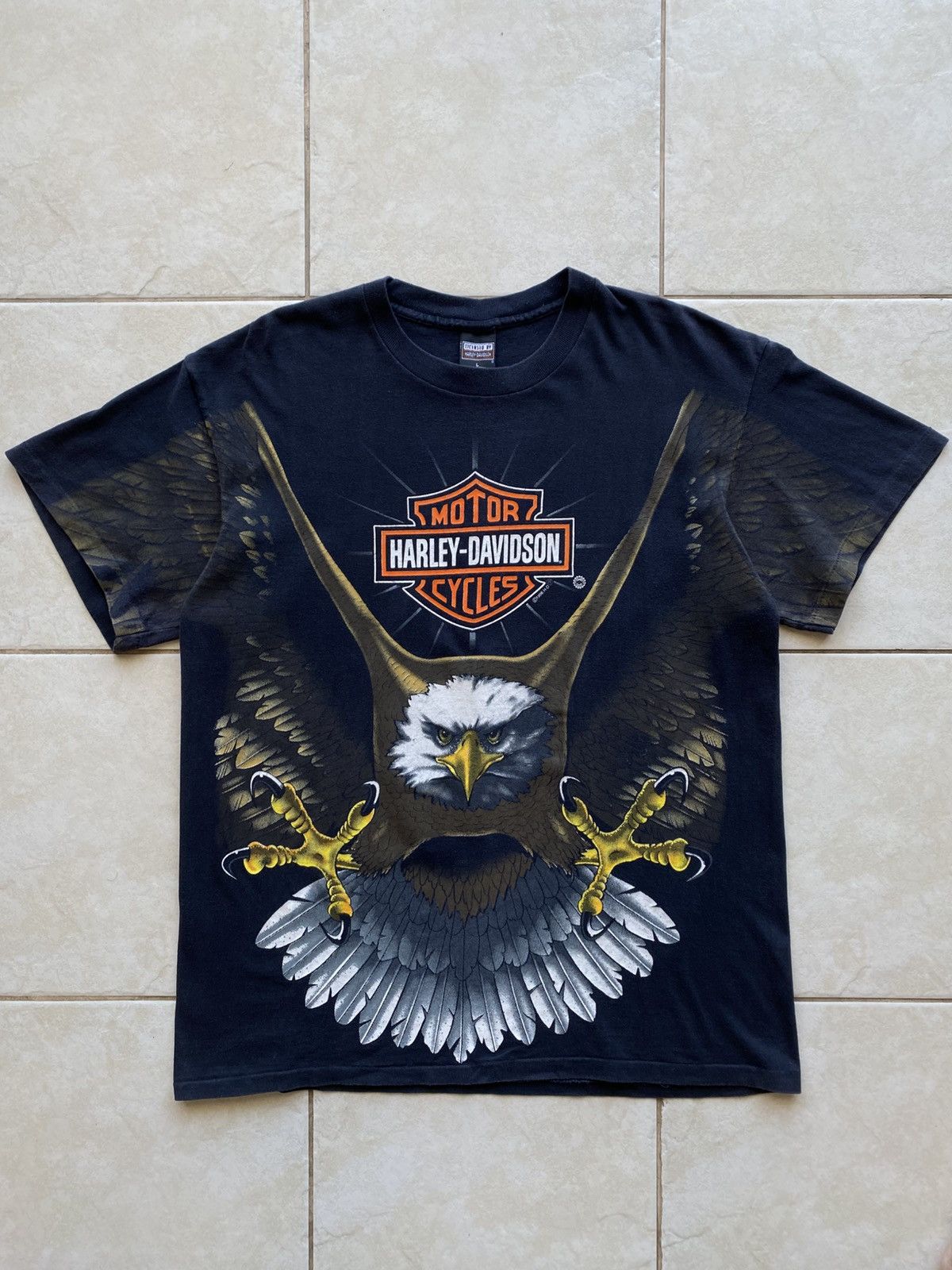 Harley Davidson 1996 Harley Davidson Eagle AOP Tee Single Stitch XL Size US XL / EU 56 / 4 - 1 Thumbnail