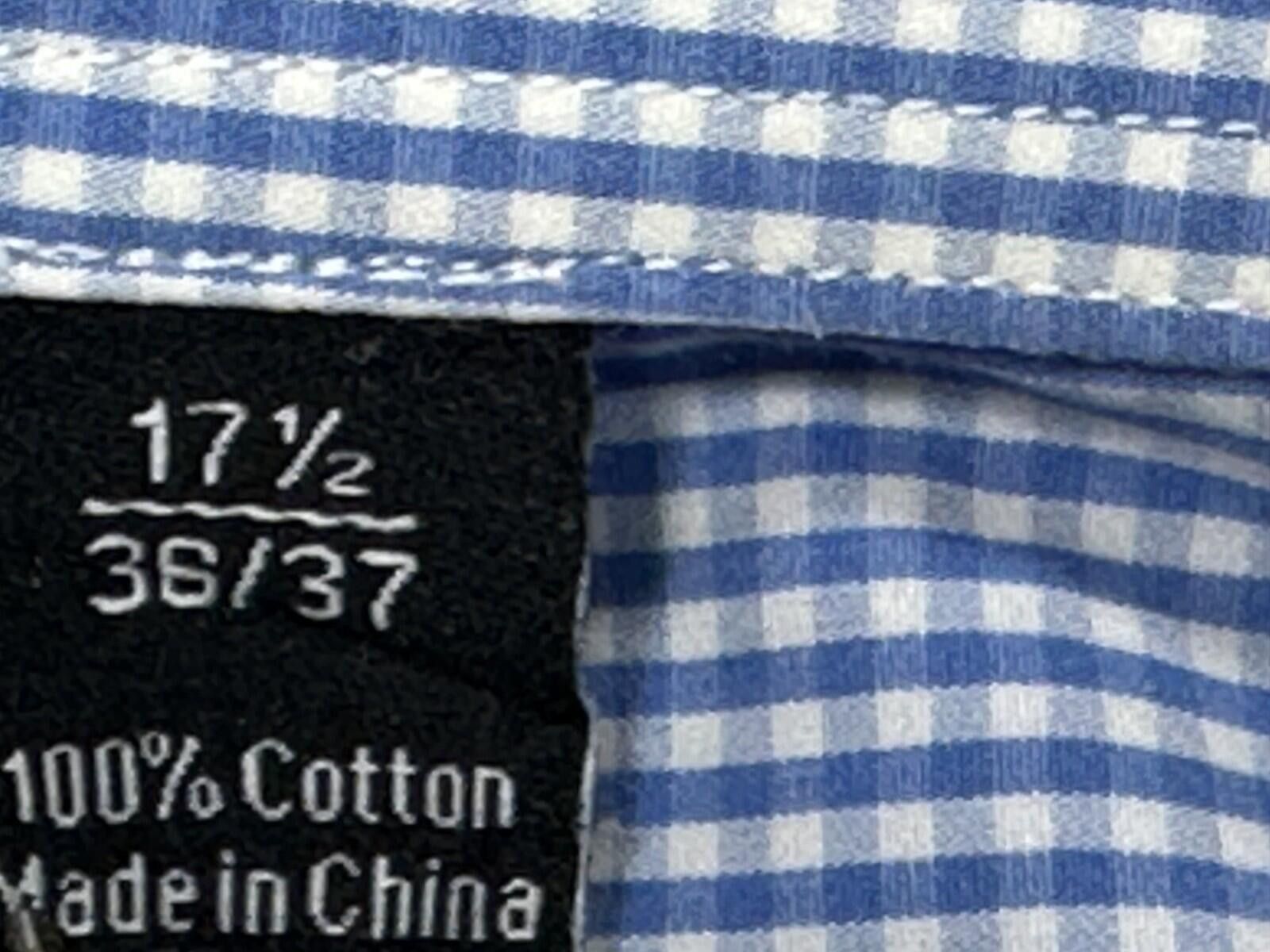 David Donahue David Donahue Trim Tall 100% Cotton Button Up Blue Mens XL Size US XL / EU 56 / 4 - 8 Thumbnail