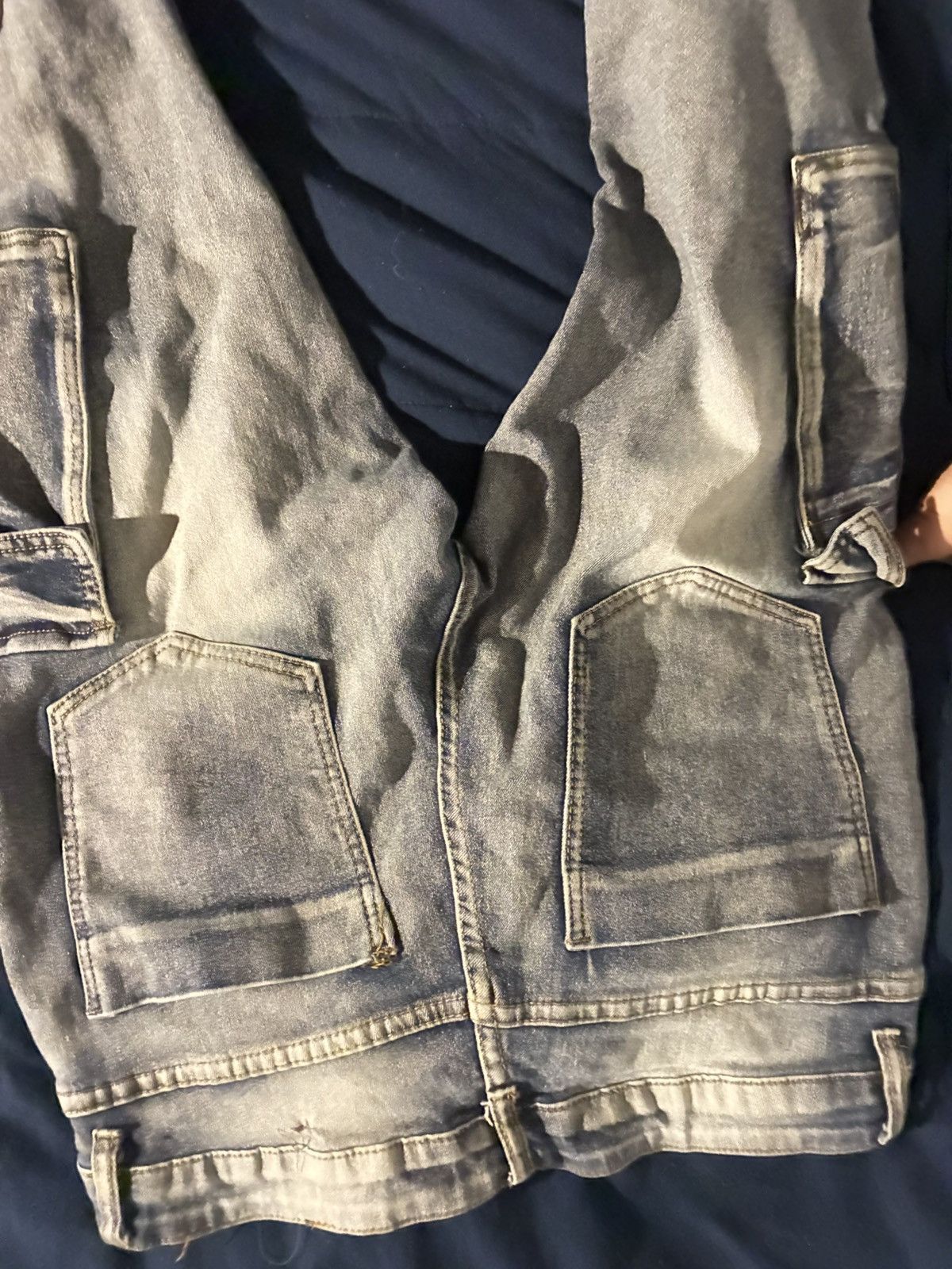 Other Skinny blue cargo biker jeans Size US 34 / EU 50 - 4 Thumbnail