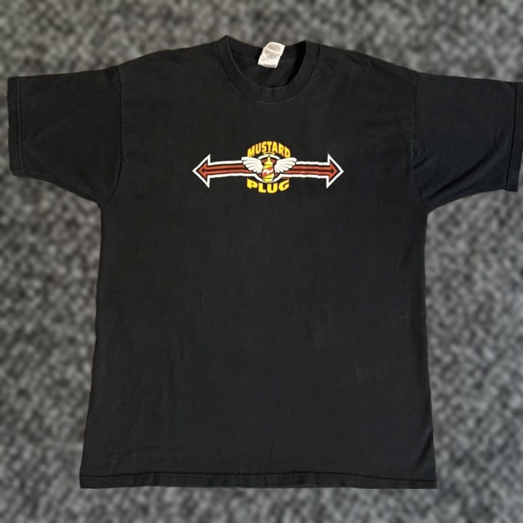 Fruit Of The Loom VINTAGE 1996 Mustard Plug Evildoers Beware! T Shirt XL Michigan Ska Punk Band Logo Graphic Print Crew Neck Short Sleeve Men Cotton Black Size US XL / EU 56 / 4 - 1 Thumbnail
