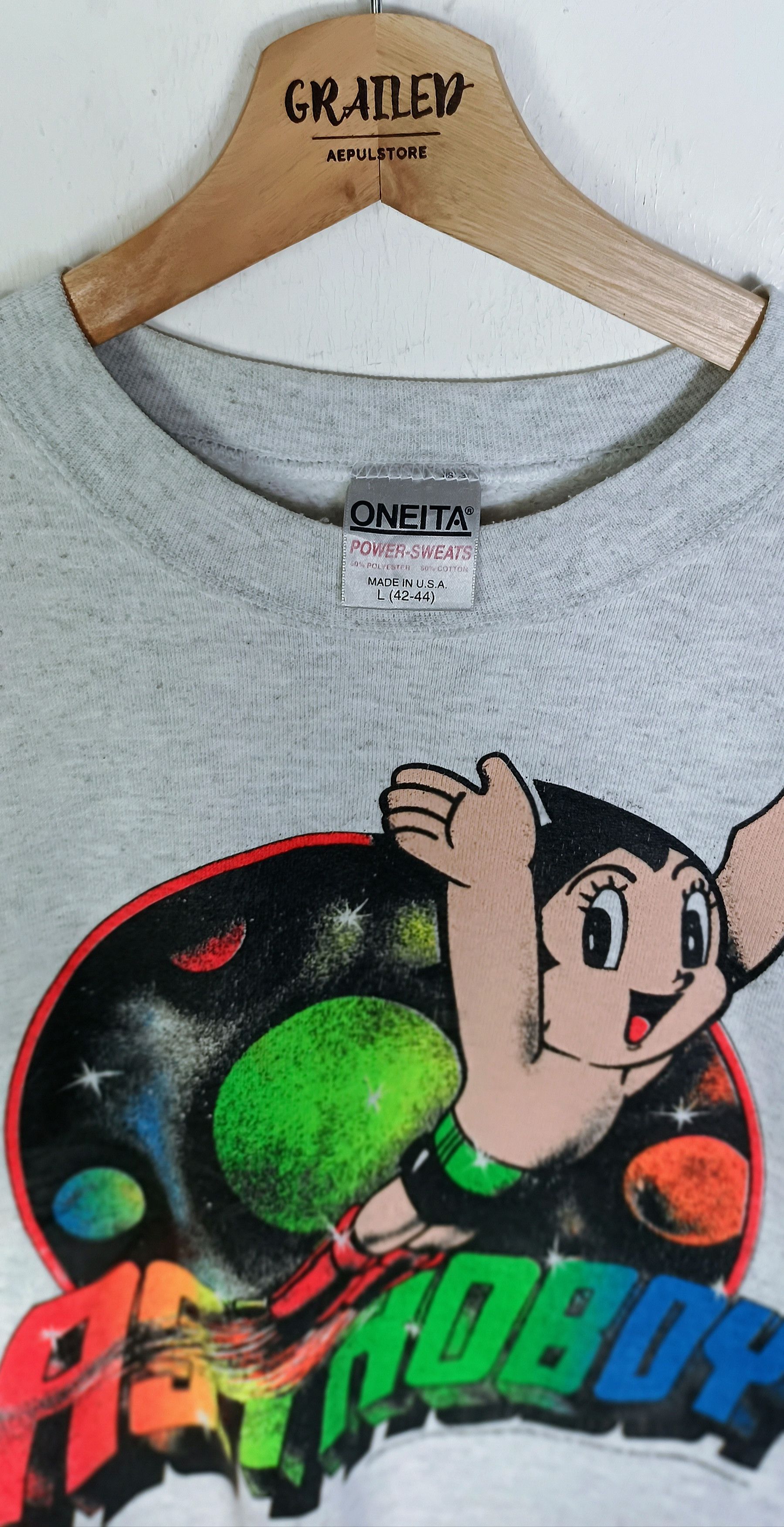 Anime Rare 90s 🔥 USA made Tezuka Osamu ASTRO BOY Size US L / EU 52-54 / 3 - 10 Thumbnail