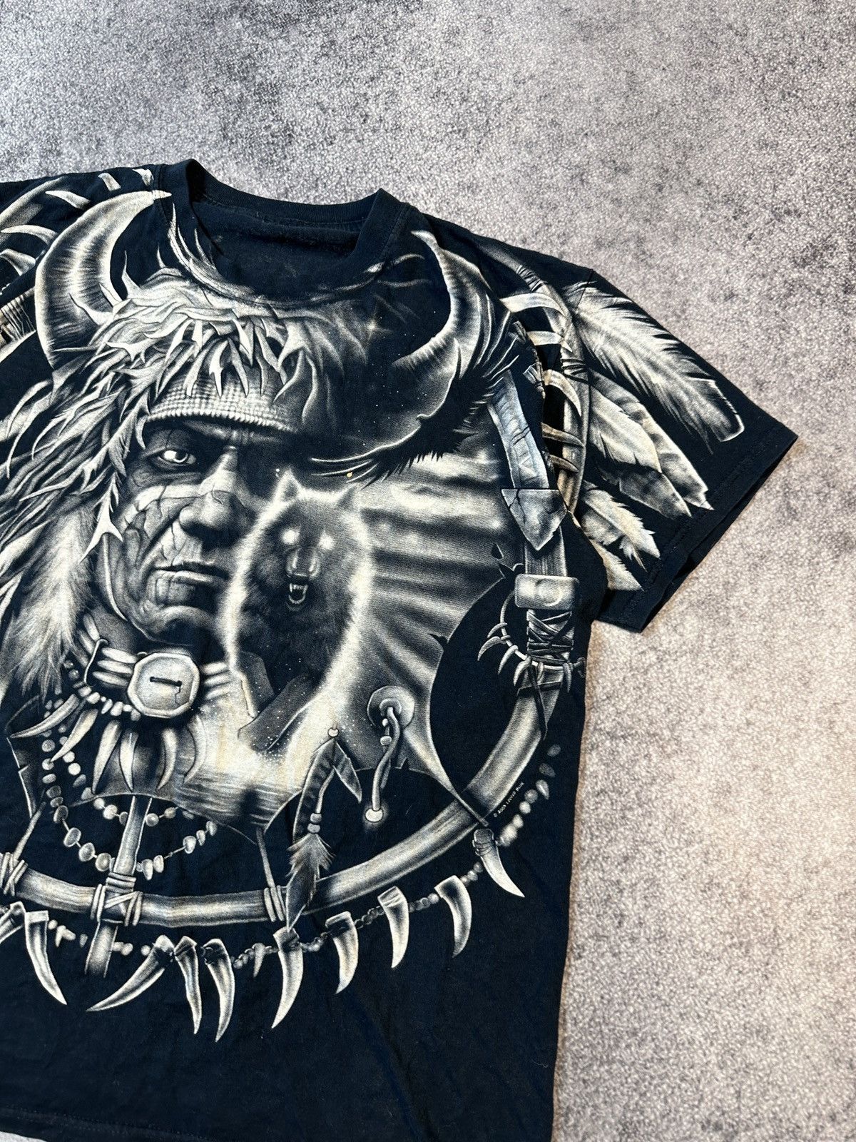 Vintage Vintage Indians Wolf Logo t-shirt Streetwear Full Print L Size US L / EU 52-54 / 3 - 3 Thumbnail