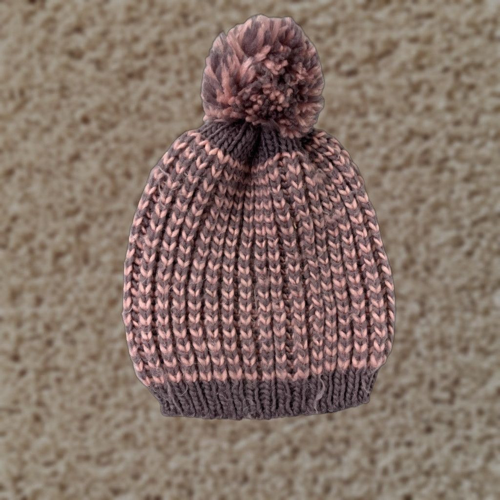 Vintage Vessie Goldsmith Beanie Womens One Size Purple Pink 100% Polyester Ski Pom Hat Size ONE SIZE - 1 Thumbnail