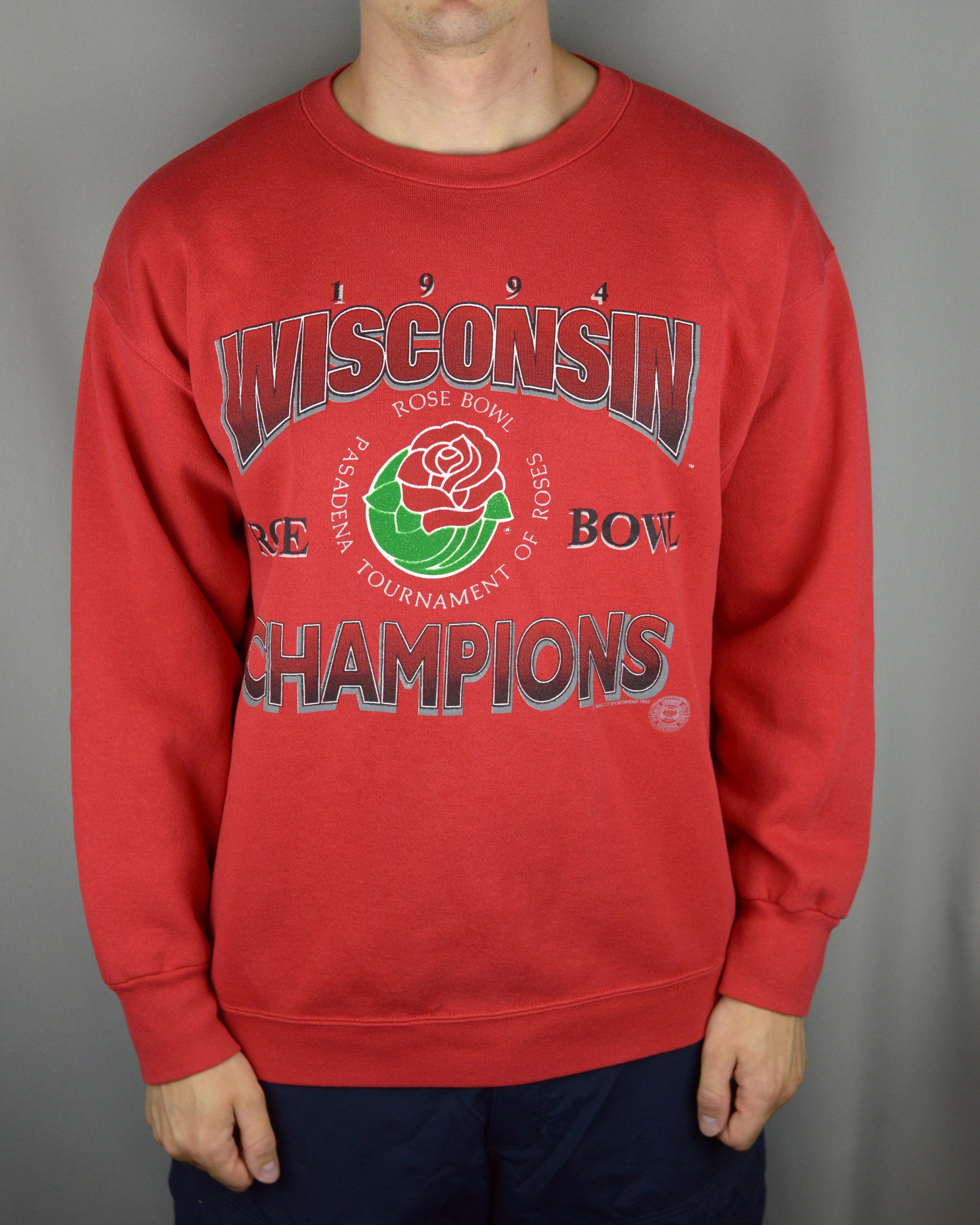 Vintage Vintage Wisconsin Rose Bowl Champions 1994 sweatshirt Size US XL / EU 56 / 4 - 1 Thumbnail