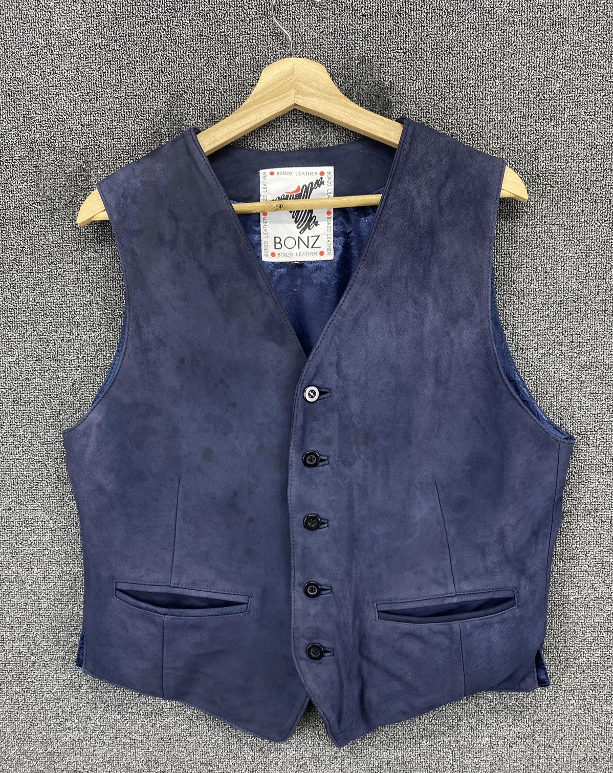 Leather Vintage Bonzo Leather Lamb Skin Vest Size L / US 10 / IT 46 - 1 Thumbnail