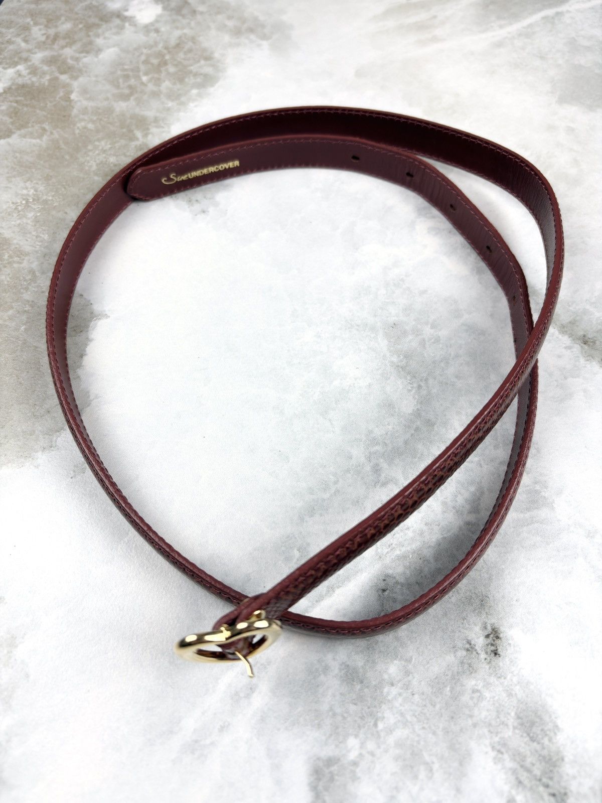 Undercover Undercover Snakeskin Gold Heart Buckle Leather Belt Red Size ONE SIZE - 4 Thumbnail