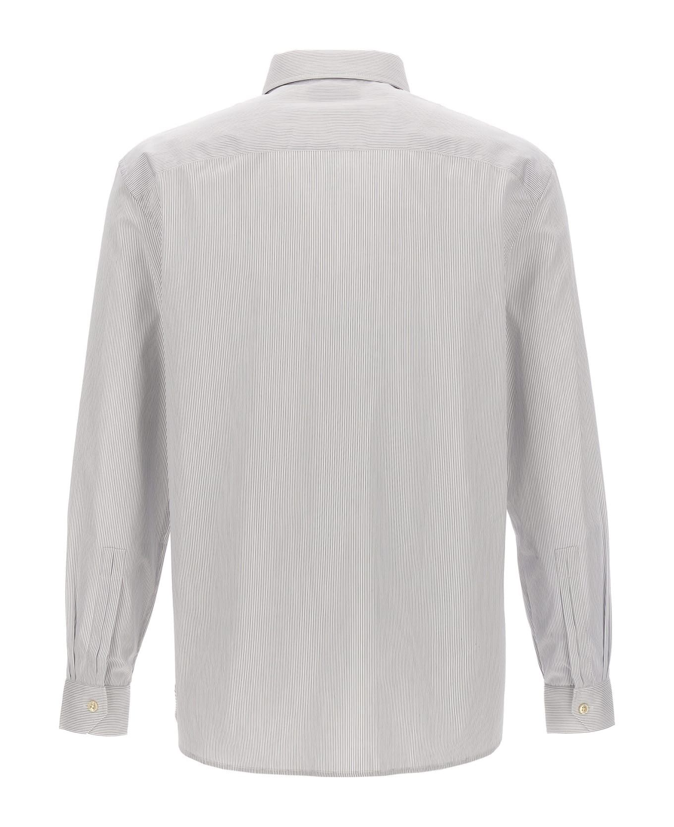 Saint Laurent Paris o1bcso1str0625 Cassandre Shirt Striped in White/Light Blue Size US XL / EU 56 / 4 - 2 Thumbnail