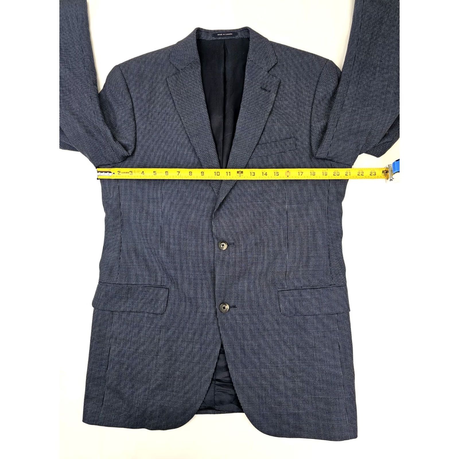 Loro Piana Cremieux Loro Piana 100% Wool Sport Coat Men 40L Blue Nailhead Blazer Size 40R - 4 Thumbnail