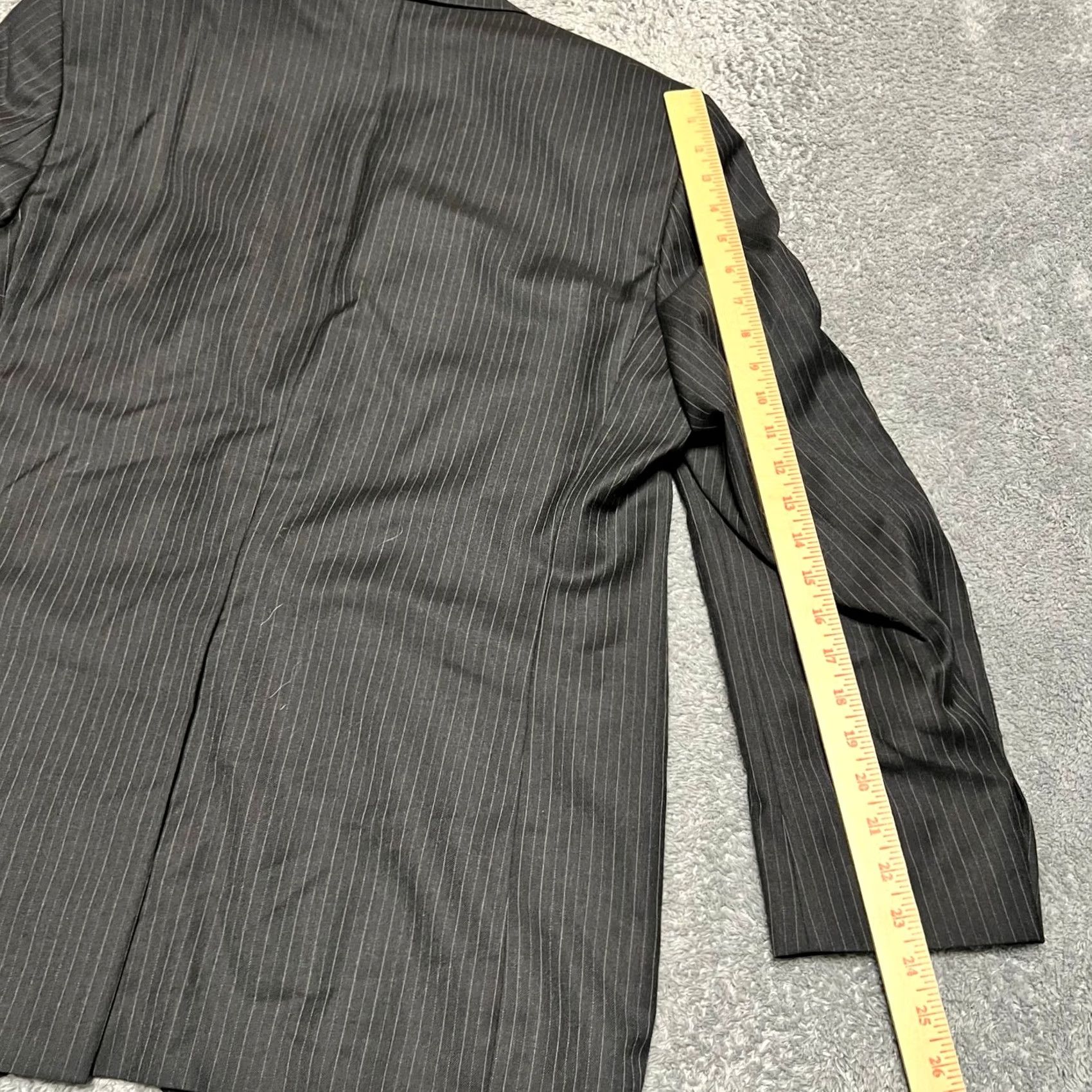 Ralph Lauren Lauren Ralph Lauren Suit Men 42R 34W Gray Blue Pinstripe Wool Blazer Jacket Pant Size 42R - 6 Thumbnail